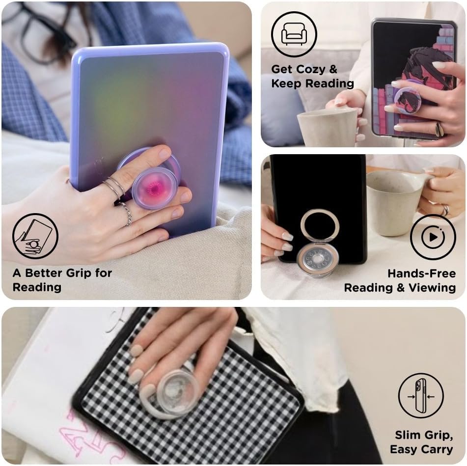 PopSockets Phone Grip for MagSafe, Magnetic Holder- Purple Fields
