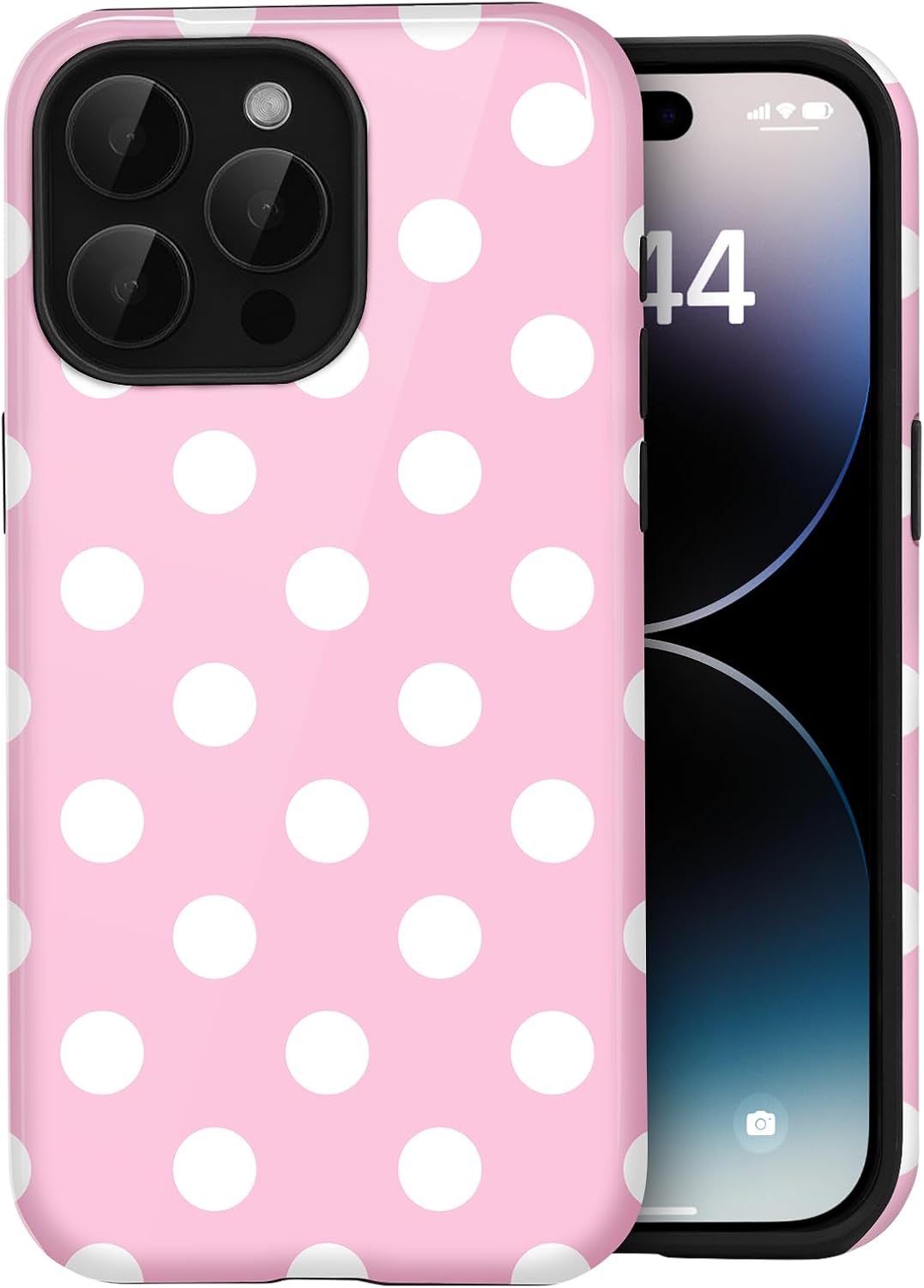 for iPhone 12/12 Pro Cute Polka Dot Phone Case, Yellow