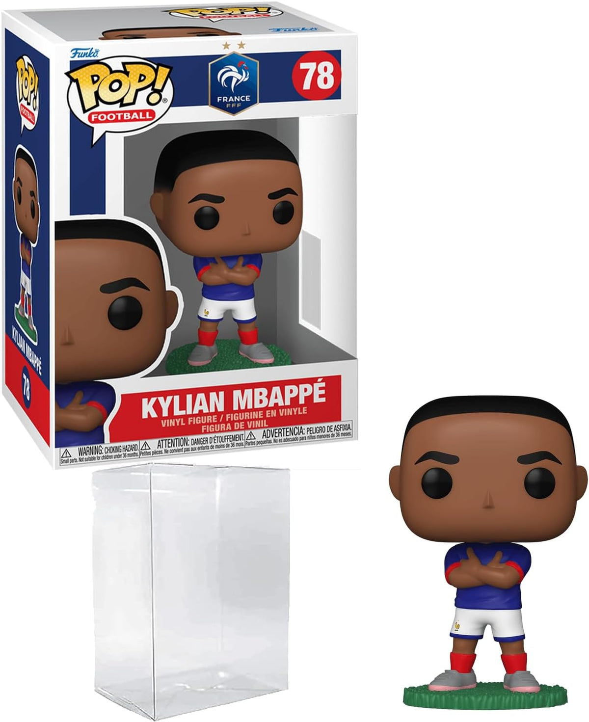Kylian Mbappe #78 Funko POP! Soccer France Figurine Bundle with HOFSM Protector Case
