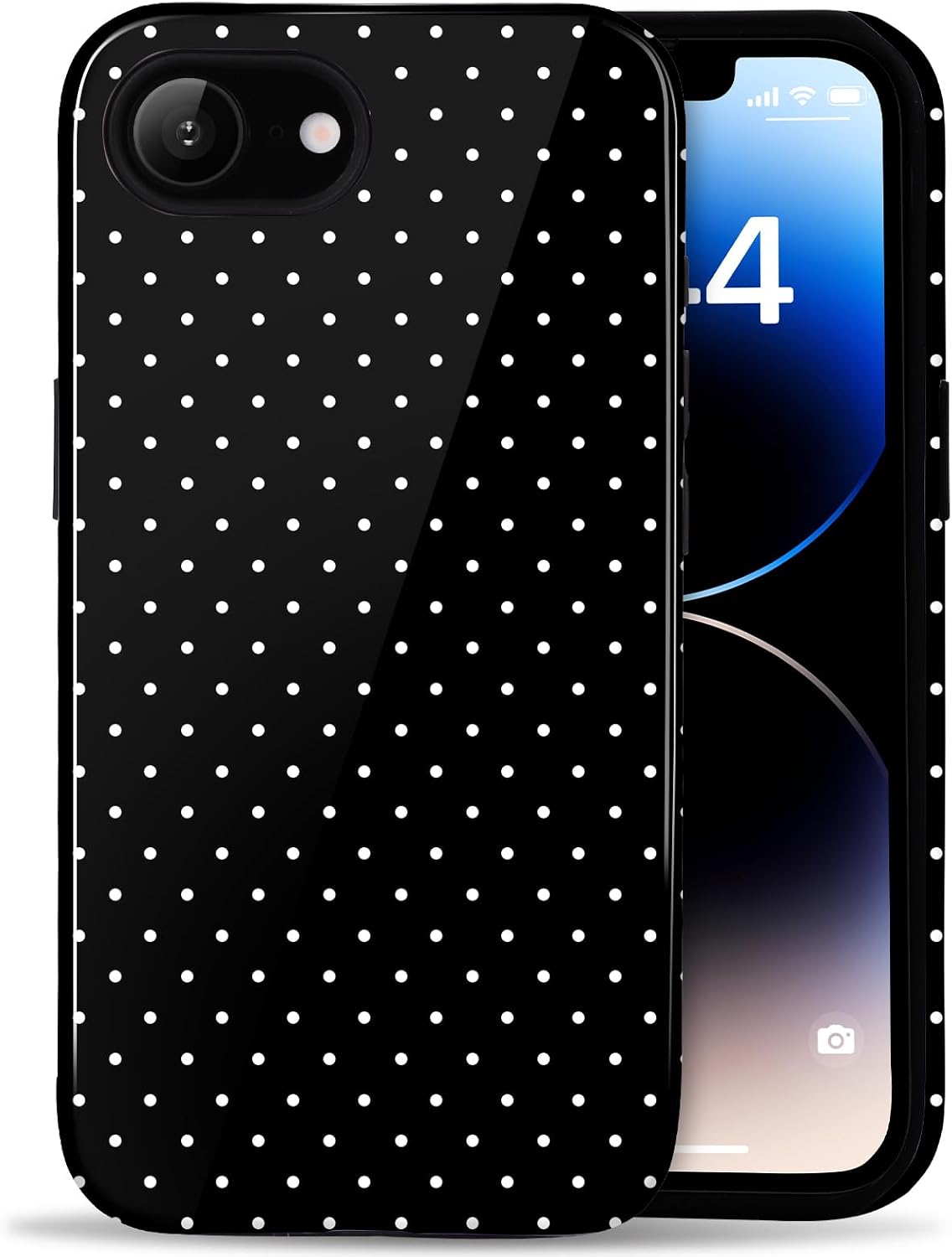 for iPhone 12/12 Pro Cute Polka Dot Phone Case, Yellow