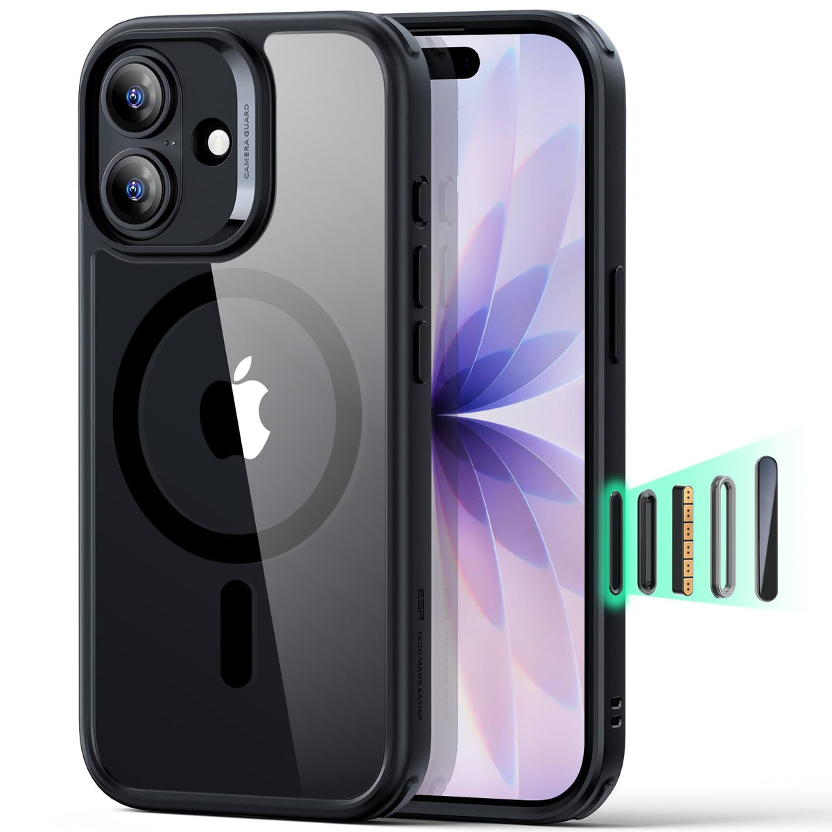 ESR Classic Hybrid for iPhone 18 Pro Max/17 Pro Max Case, Frosted Black
