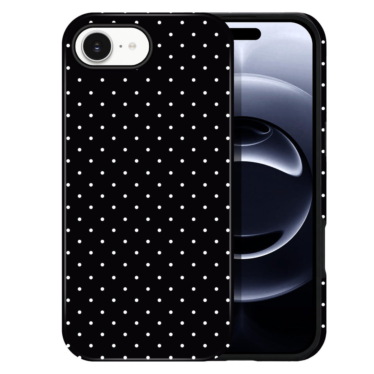Polka Dot Pattern Phone Case for iPhone 17 6.3", White