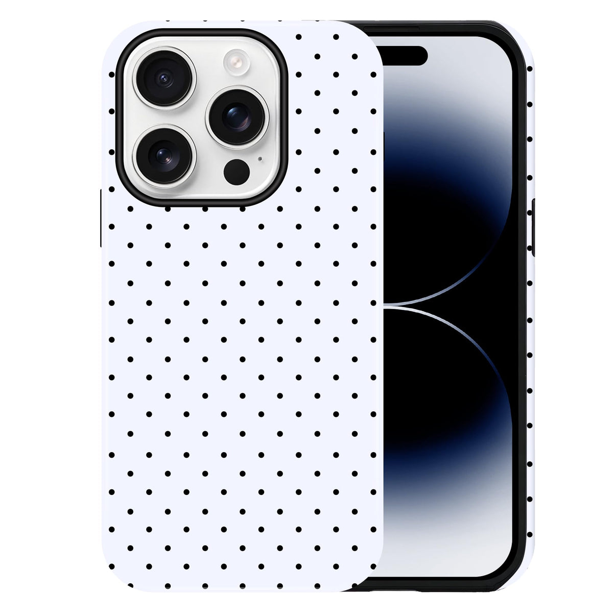 Polka Dot Pattern Phone Case for iPhone 17 6.3", White