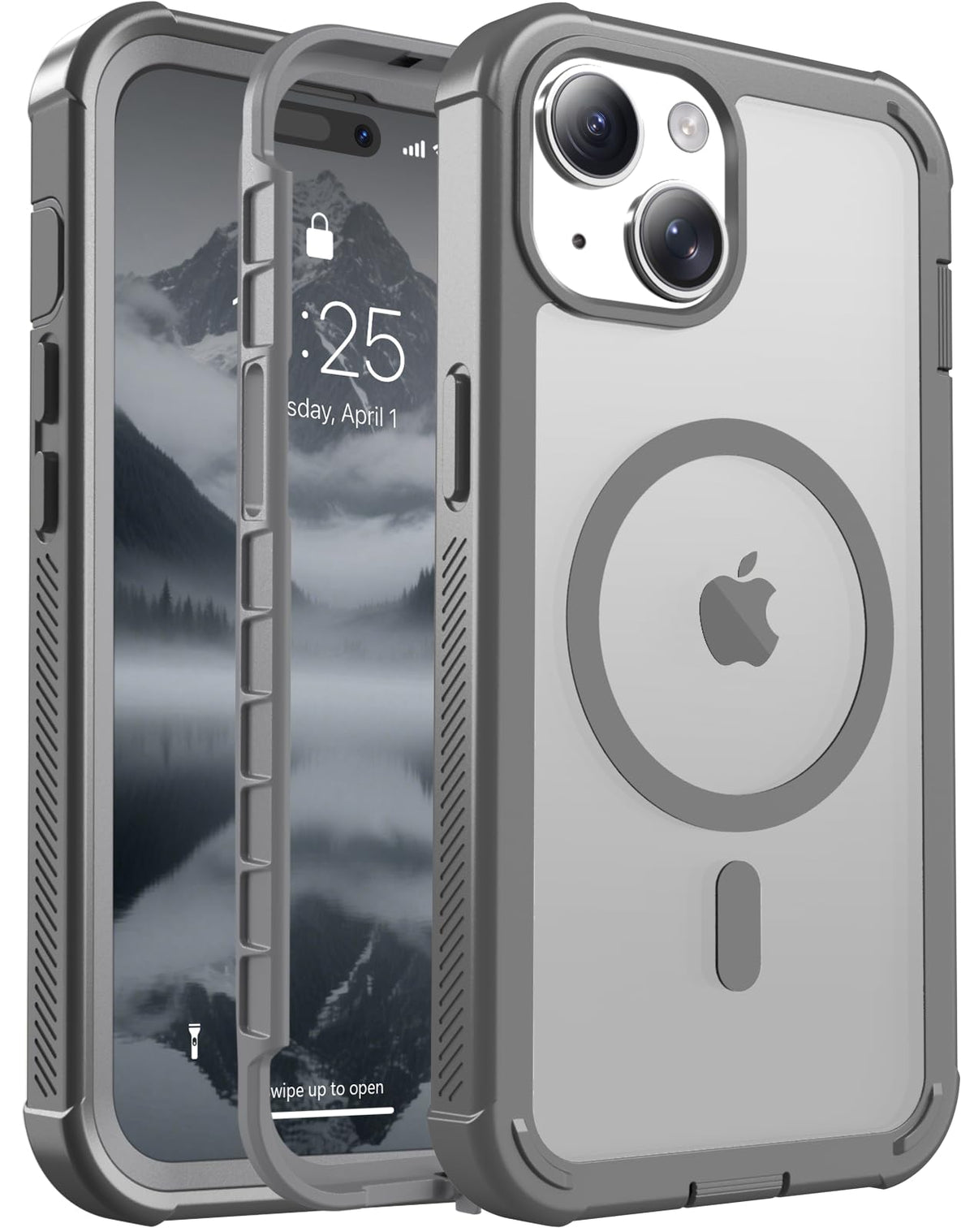 jaroco Magnetic for iPhone 15 Case Heavy Duty Protection Black