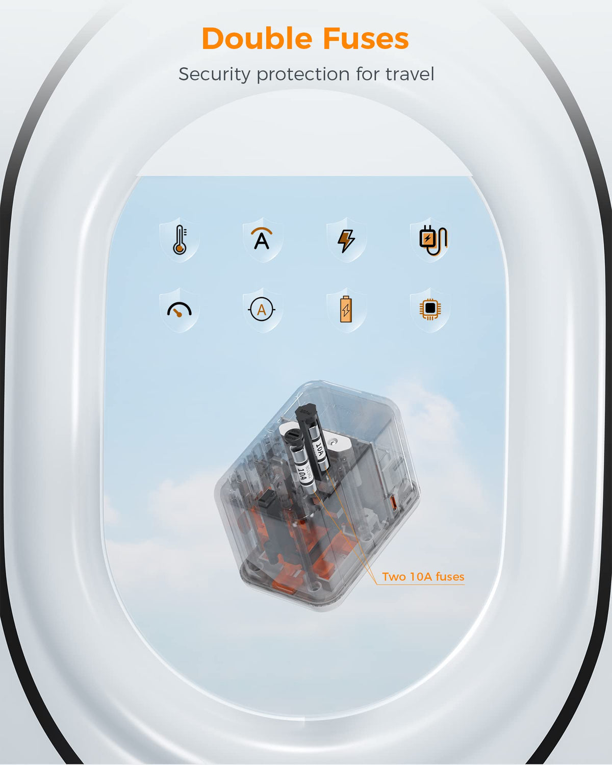 TESSAN Universal Travel Adapter Worldwide with 2 USB C for EU USA AU