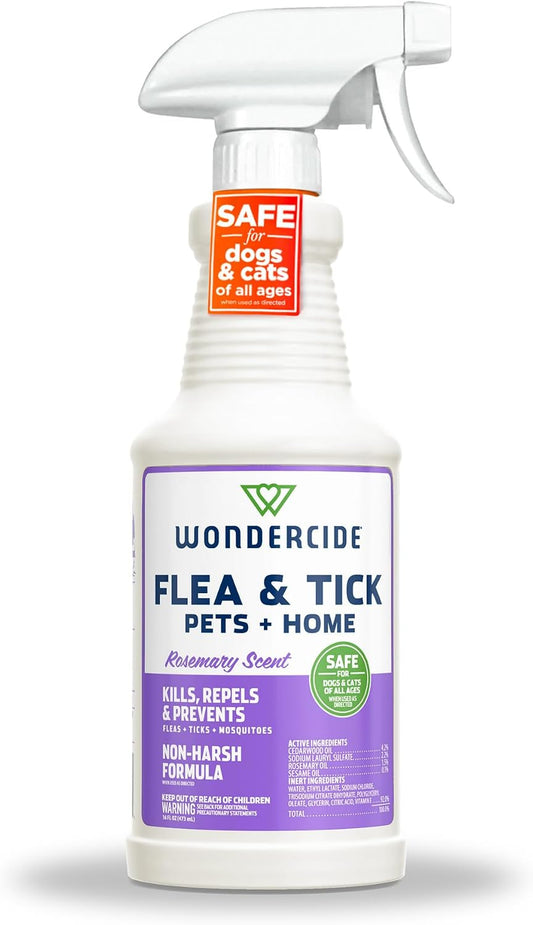 Wondercide Flea Tick & Mosquito Spray for Pets & Home - Rosemary 16 fl oz