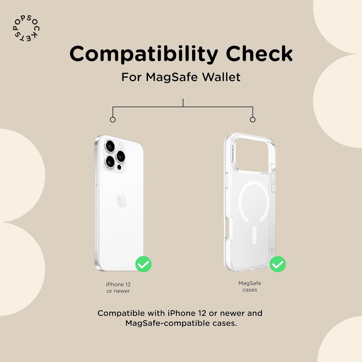 PopSockets Phone Wallet for MagSafe with Grip- Black