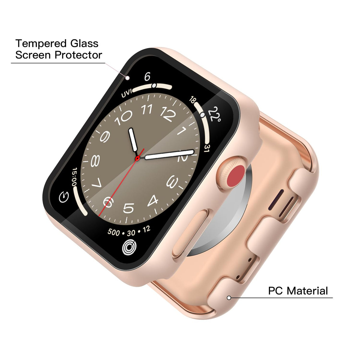 Misxi Screen Protector Case for 44mm Apple Watch SE3/SE2/SE/Series 6/5/4