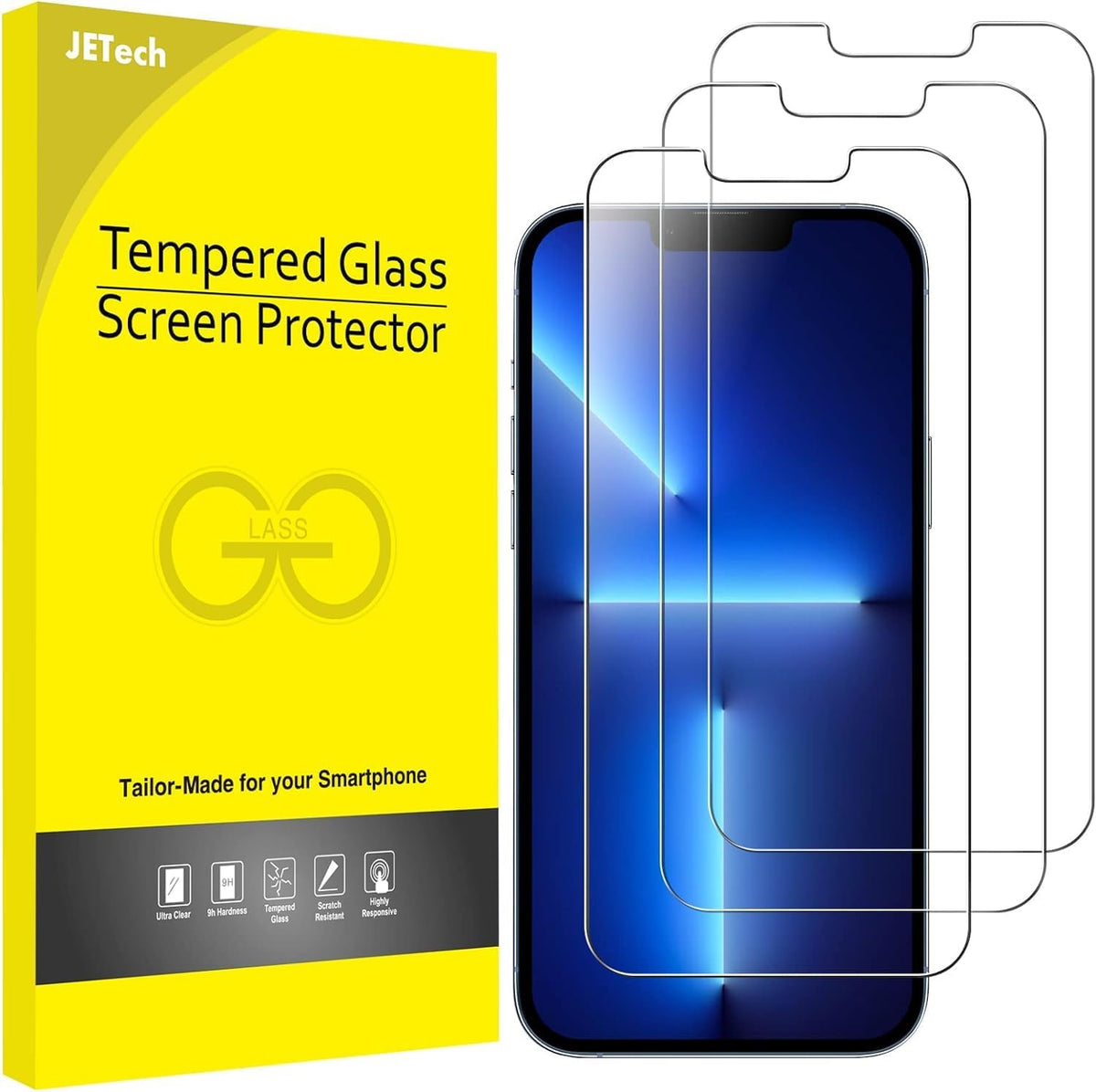 JETech Screen Protector for iPhone SE 3/2 (2022/2020), 3-Pack