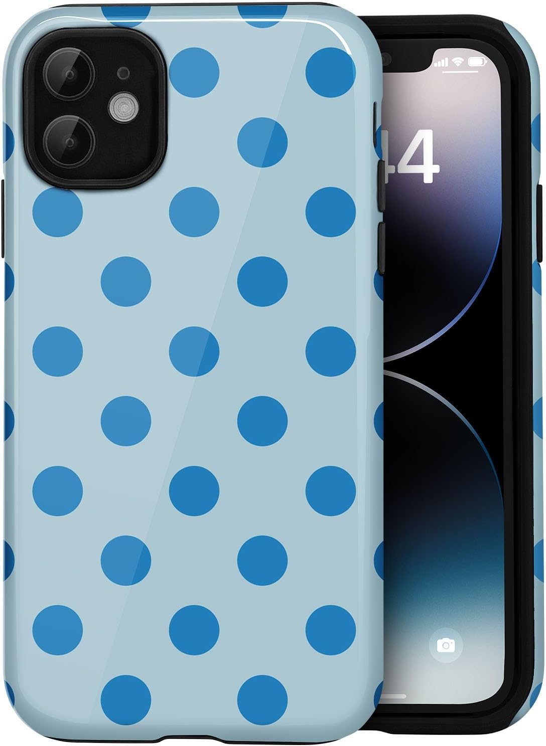 for iPhone 12/12 Pro Cute Polka Dot Phone Case, Yellow