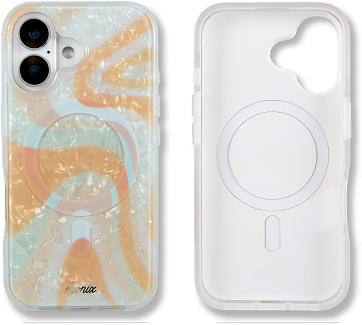 Sonix Case for iPhone 18 Pro, 17 Pro | Abstract Stripe Brown/Blue