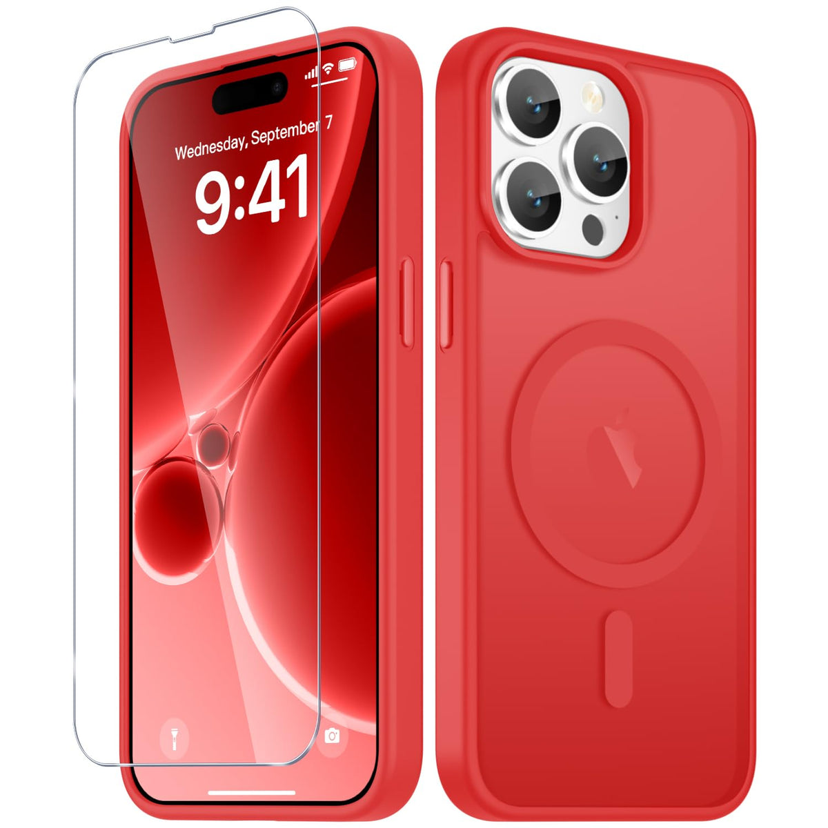 YENAPOON for iPhone 16 Plus Case, Matte Magnetic Phone Cover, Pink