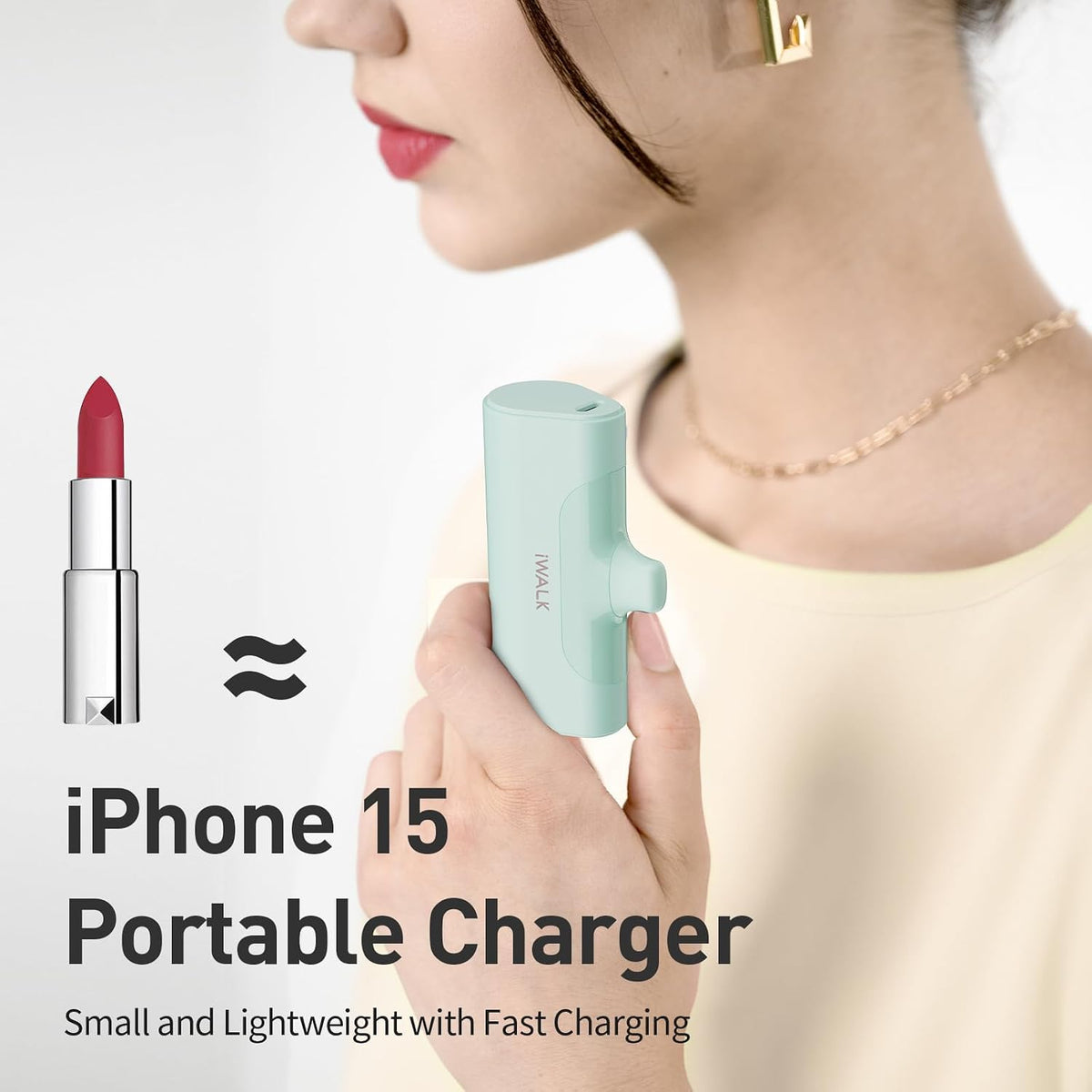 iWALK Portable Charger for iPhone 18/17/16/15 USB-C Small Power Bank 20W 4,500mAh Fast Charging Battery Pack Compatible with iPhone 15/16/17 Plus/18 Pro Max, Samsung Galaxy S25/S24/S23 Android