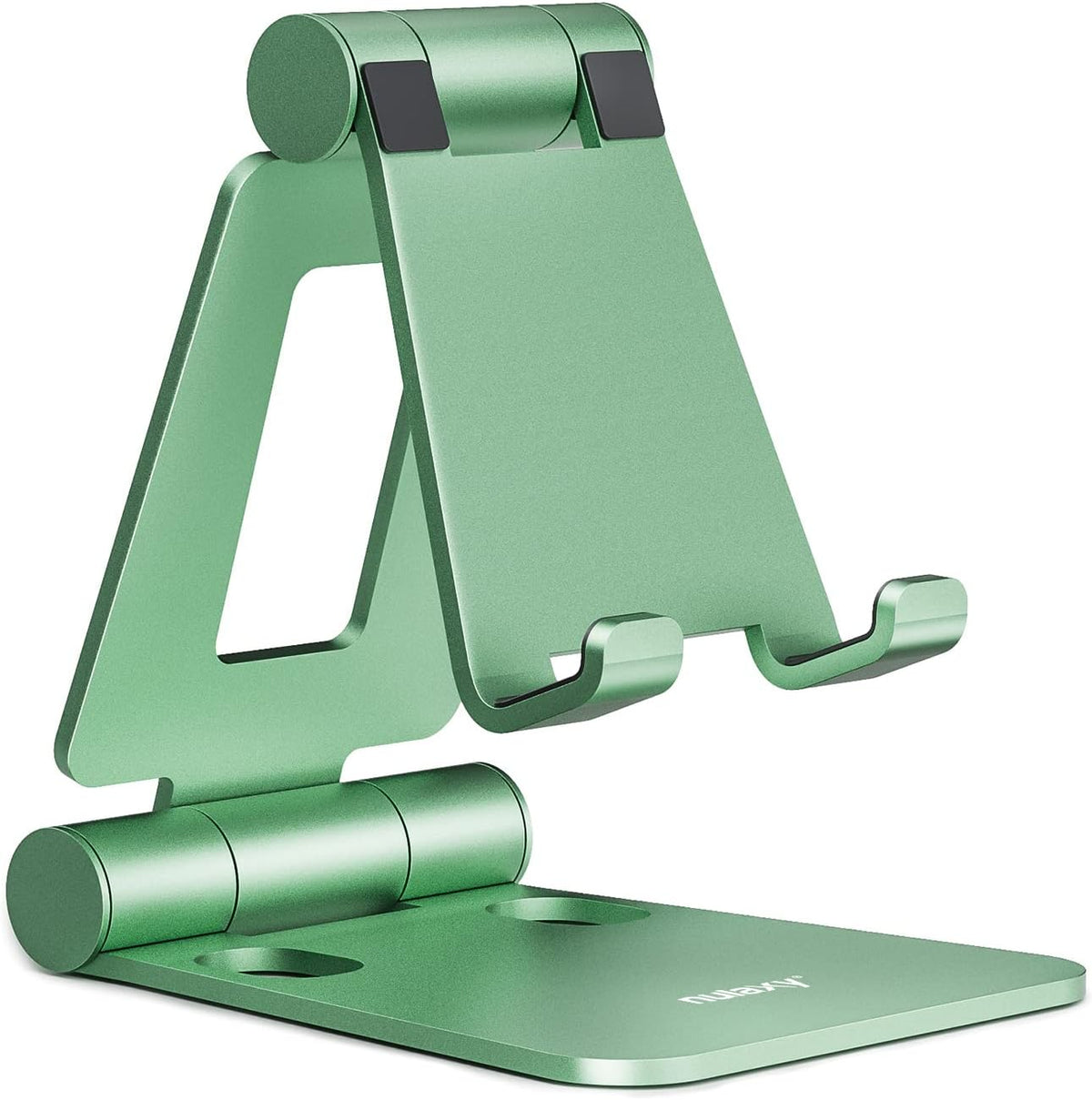 Nulaxy Full Aluminum Dual Folding Cell Phone Stand for Desk, Black