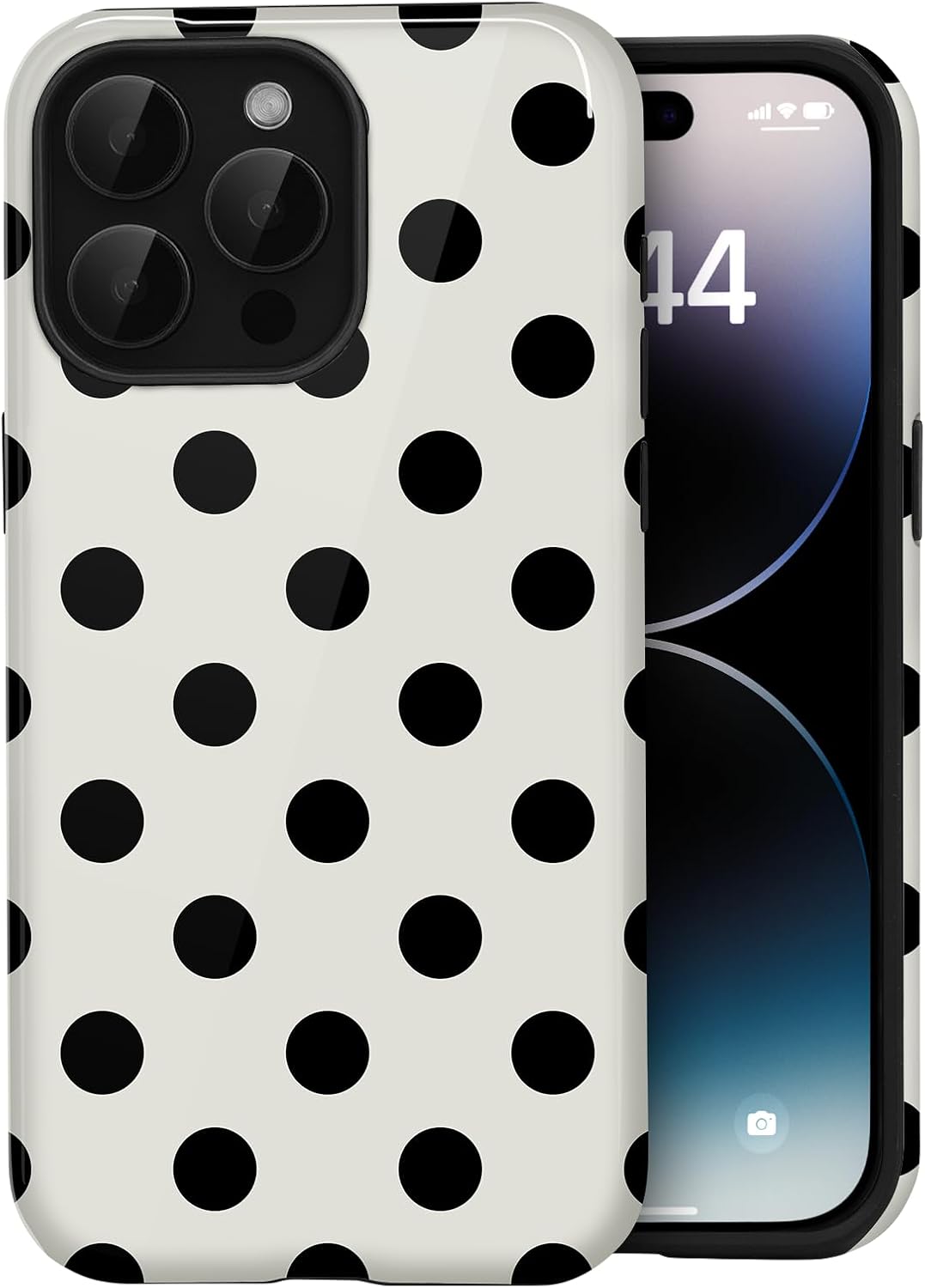 for iPhone 12/12 Pro Cute Polka Dot Phone Case, Yellow