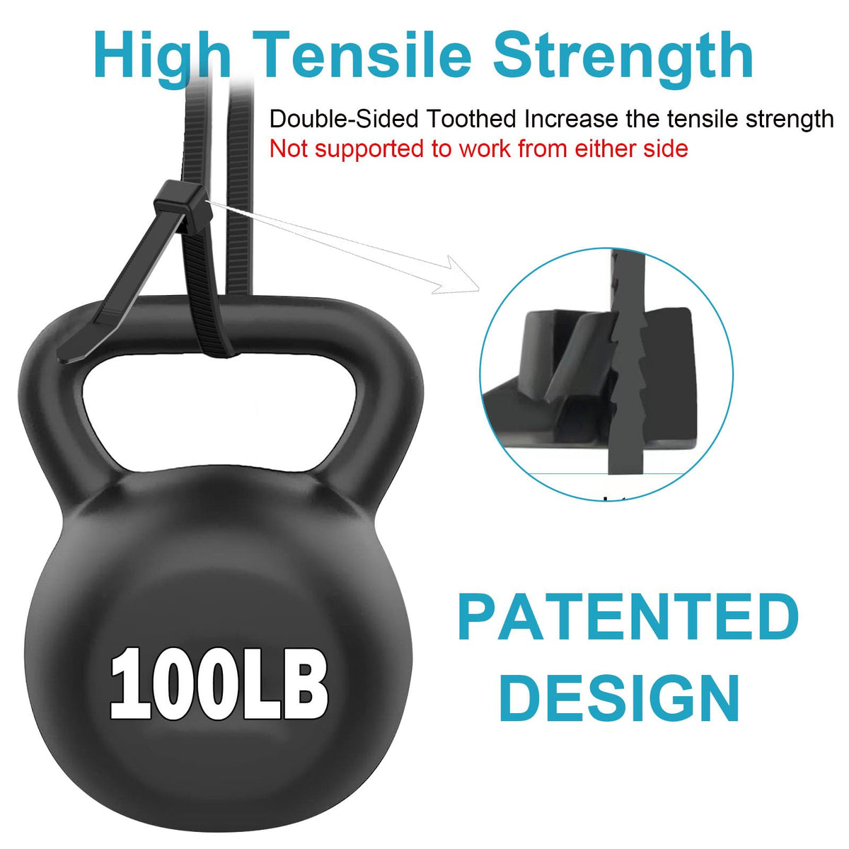 12 Inch Zip Ties Double Sided Toothed (Bulk 1000 Pack),100 LBS Tensile Strength Heavy Duty Cable Wire Ties With Self-Locking Adjustable More Durable Nylon Tie Wraps for Indoor Outdoor