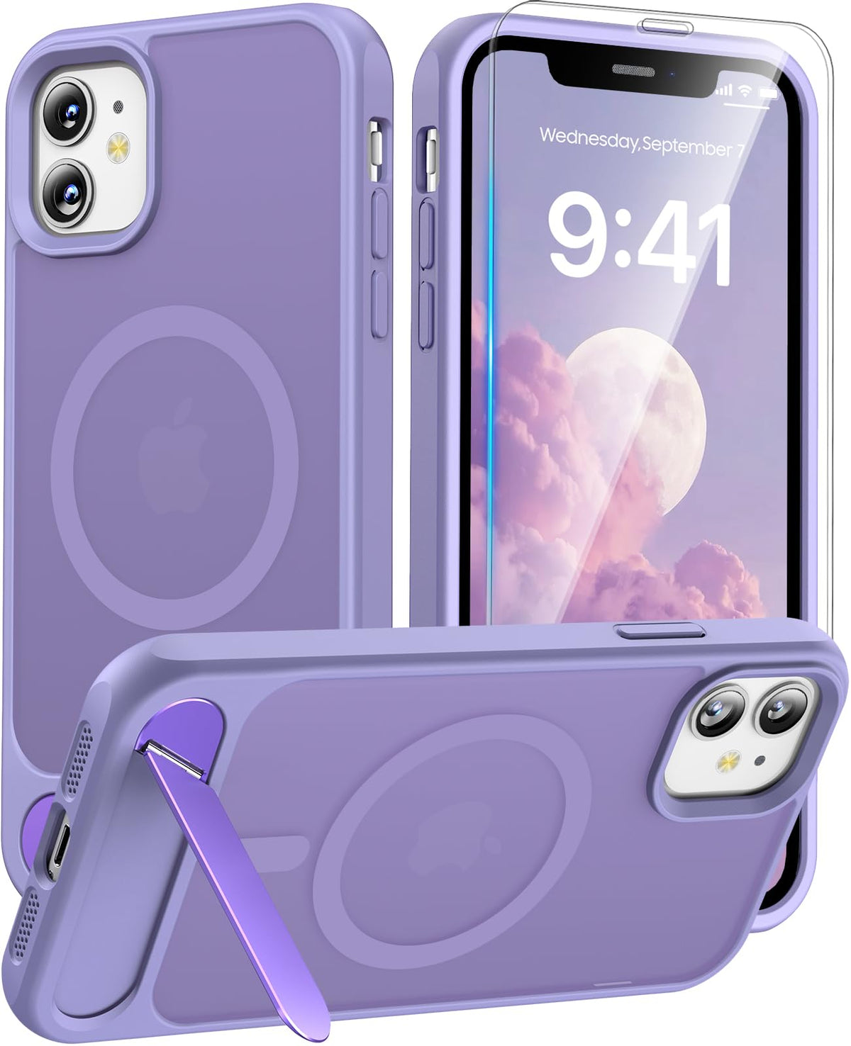 Magnetic for iPhone 16 Pro Case with Stand, Clear Matte