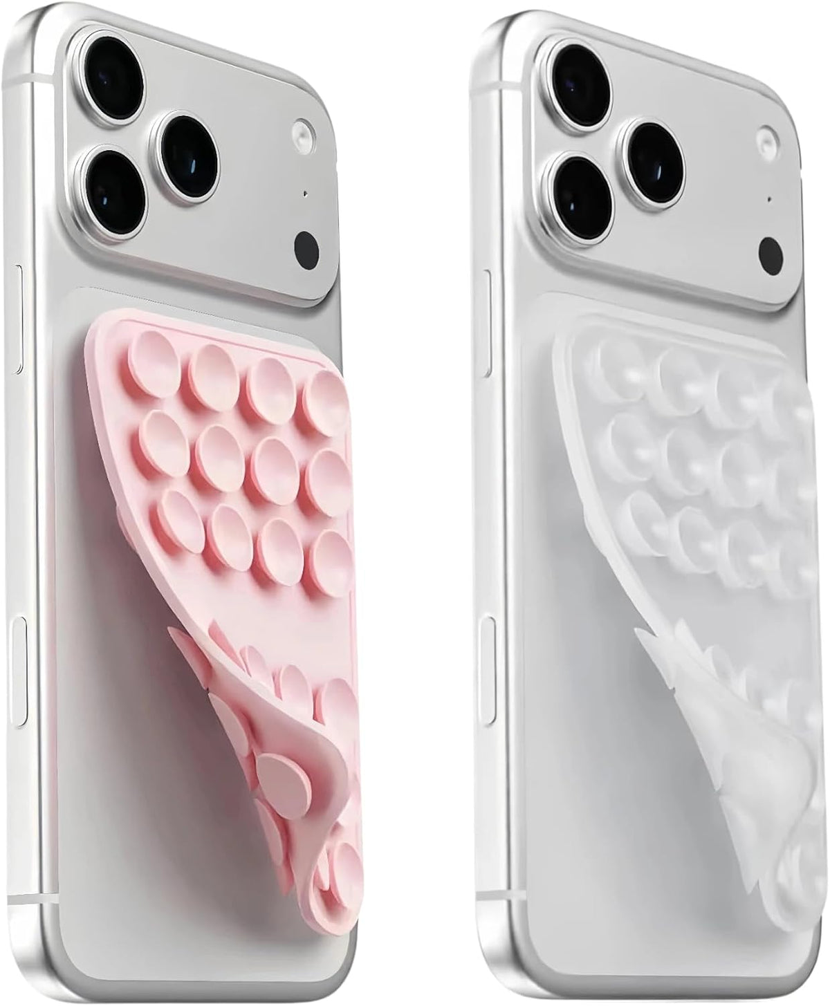 Upgraded Double Sided Silicone Suction Phone Case Detachable Mount, White