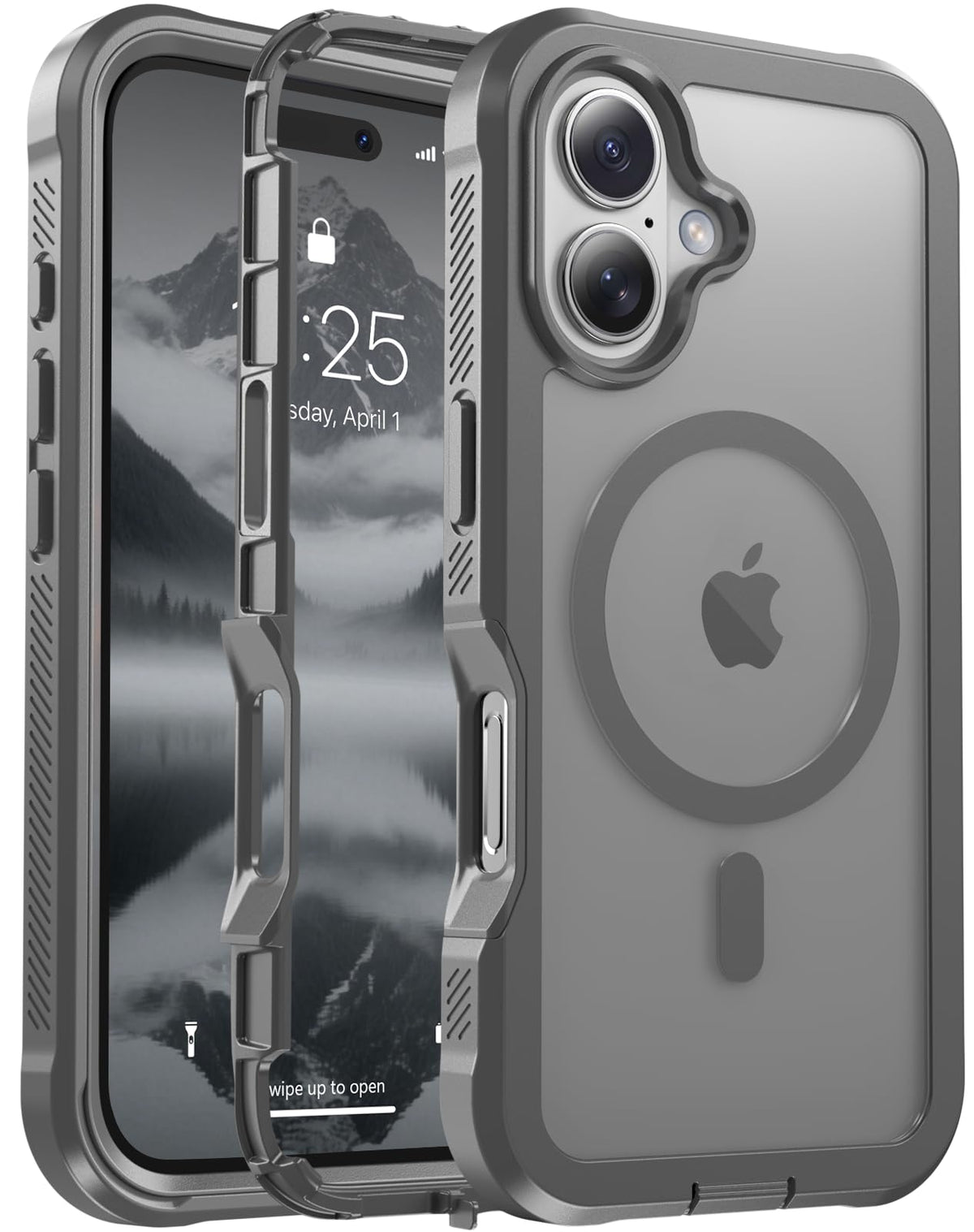 jaroco Magnetic for iPhone 15 Case Heavy Duty Protection Black