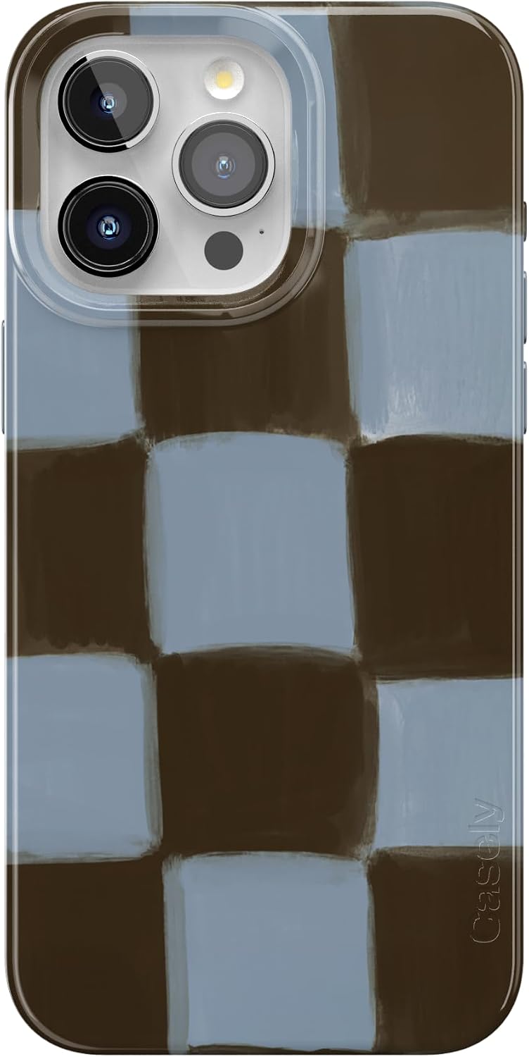 Casely iPhone 17 Case | Pastel Picnic | Blue Gingham | Compatible with MagSafe | Classic Ultra Thin Design