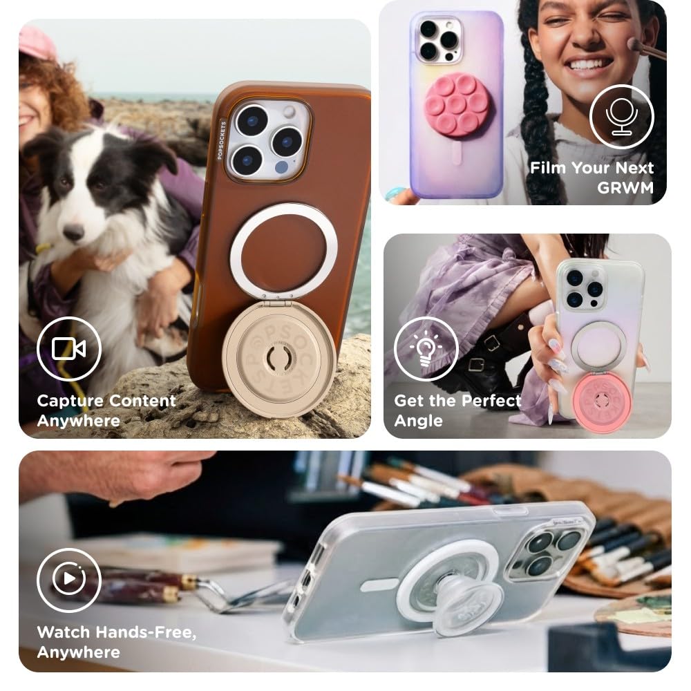 PopSockets Adhesive Phone Grip, Holder- Black