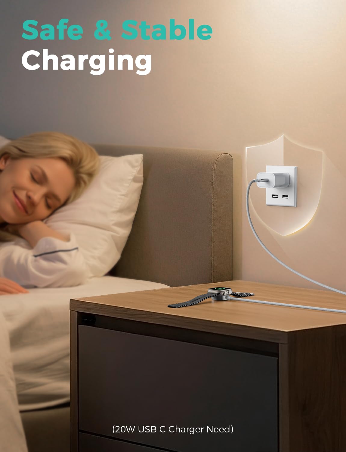 2026 Upgraded USB C for Apple Watch Charger Magnetic Charging Cable Portable Wireless Charging Compatible with iWatch Series 12/11/10/9/8/7/6/5/4/3/2-White