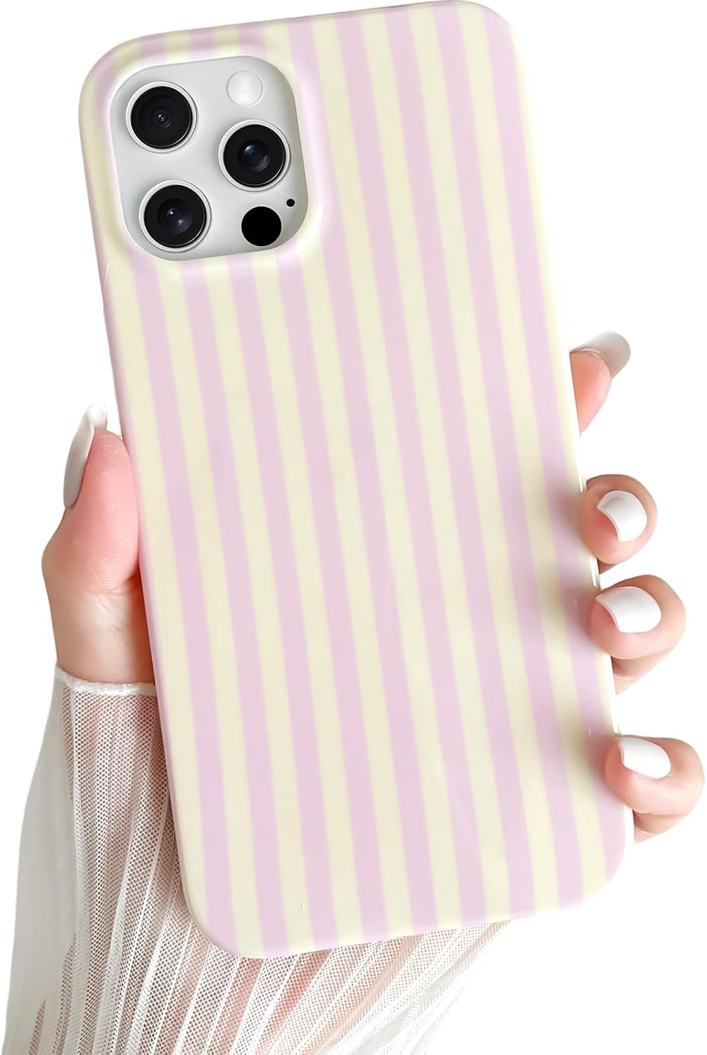 Yeddabox for iPhone 17 Pro Max Case Cute Striped Phone Case Soft TPU Slim Shockproof Phone Cover for Women Girls, Pink