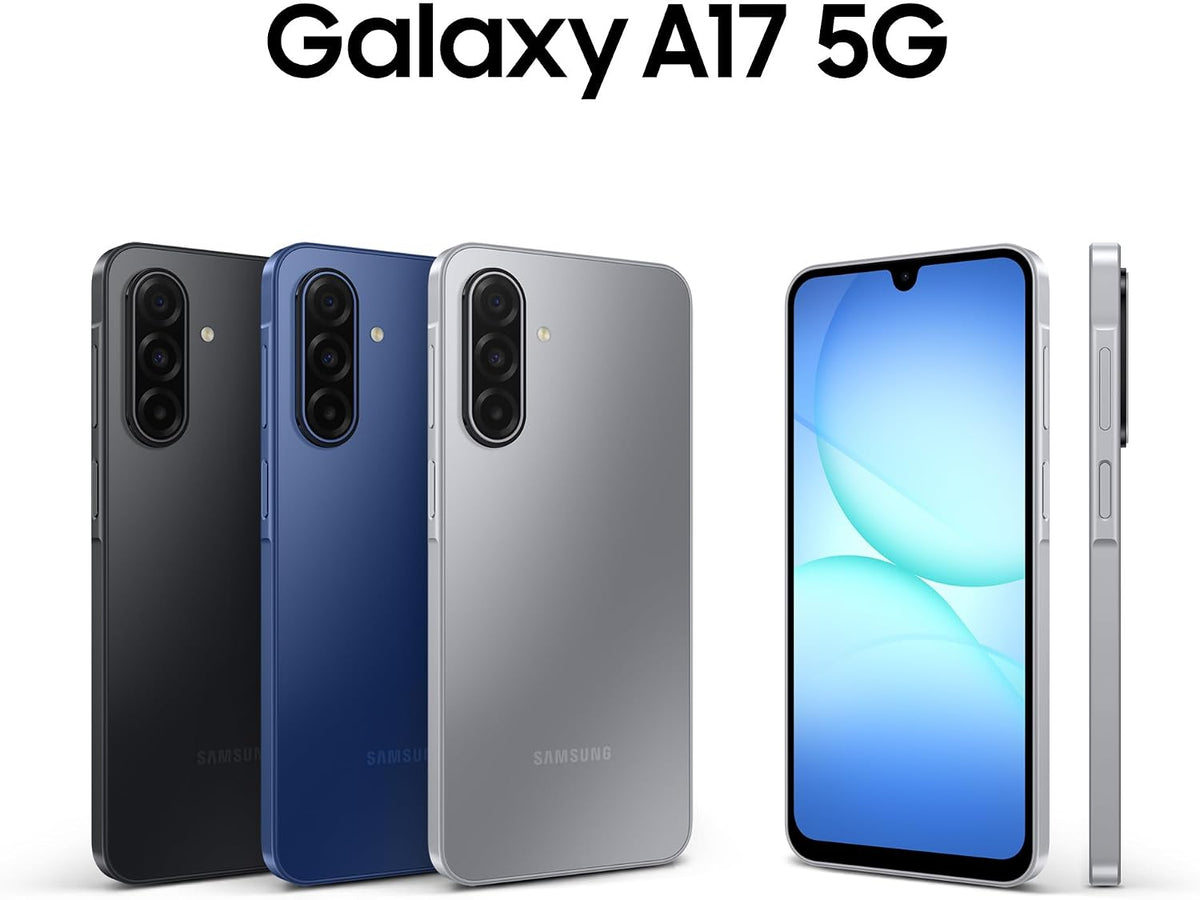 Samsung Galaxy A17 5G, AI Smartphone, Slim 7.5mm Frame, Large Screen, 50MP Camera, 128GB Storage, 4GB Memory, 5000 mAh Battery, Black, 3 Year Extended Warranty (UK Version)