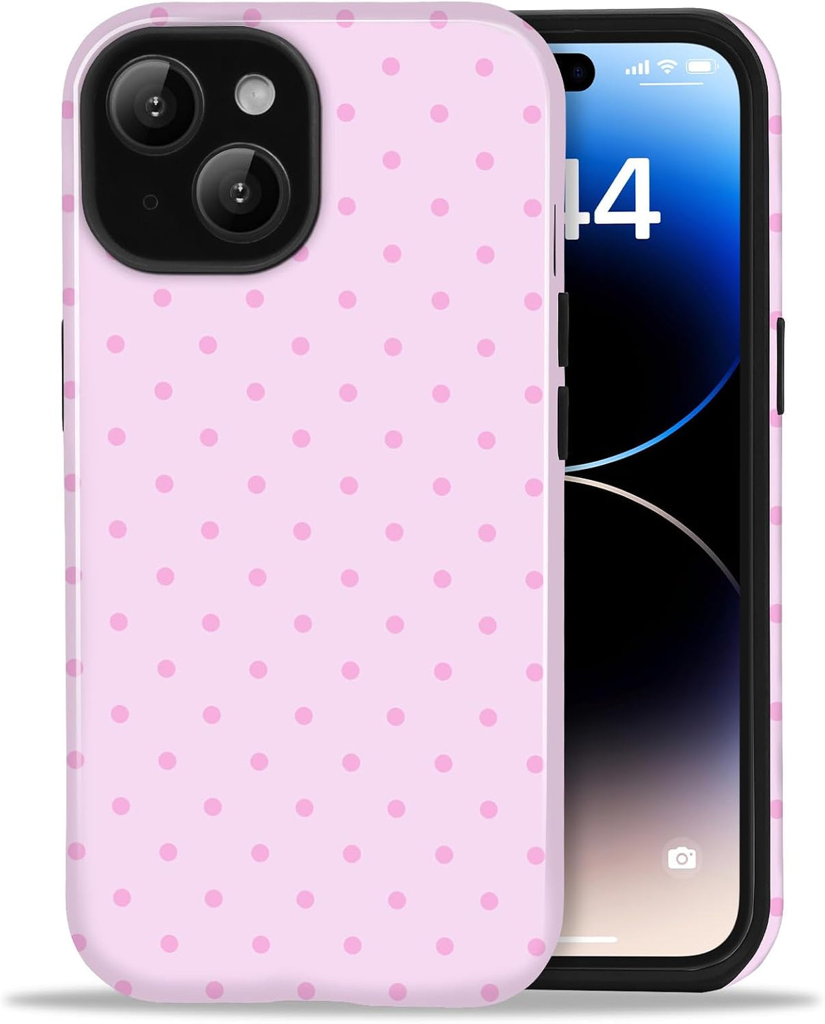 for iPhone 12/12 Pro Cute Polka Dot Phone Case, Yellow