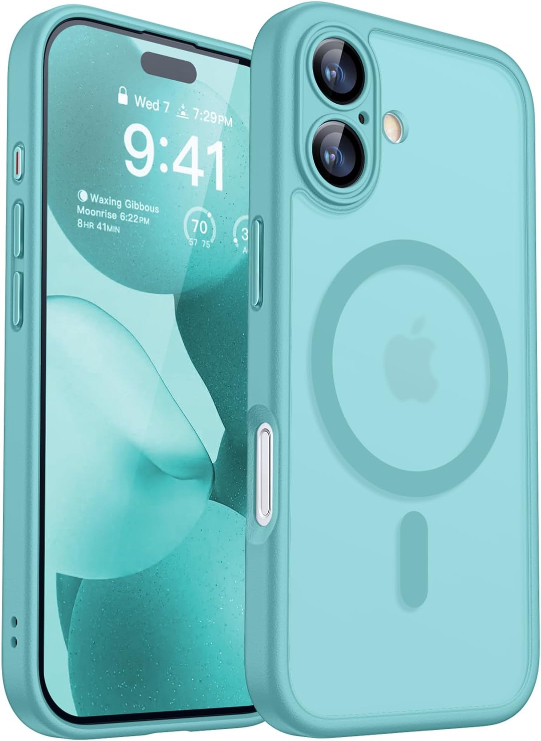 CANSHN Magnetic Shockproof for iPhone 16 Plus Case, Deep Green