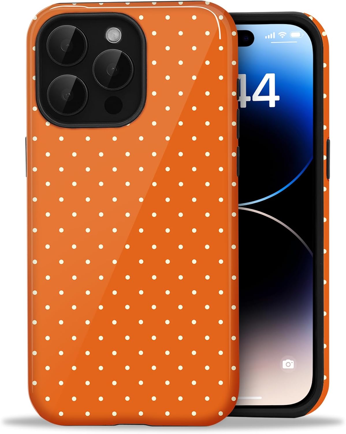 for iPhone 12/12 Pro Cute Polka Dot Phone Case, Yellow
