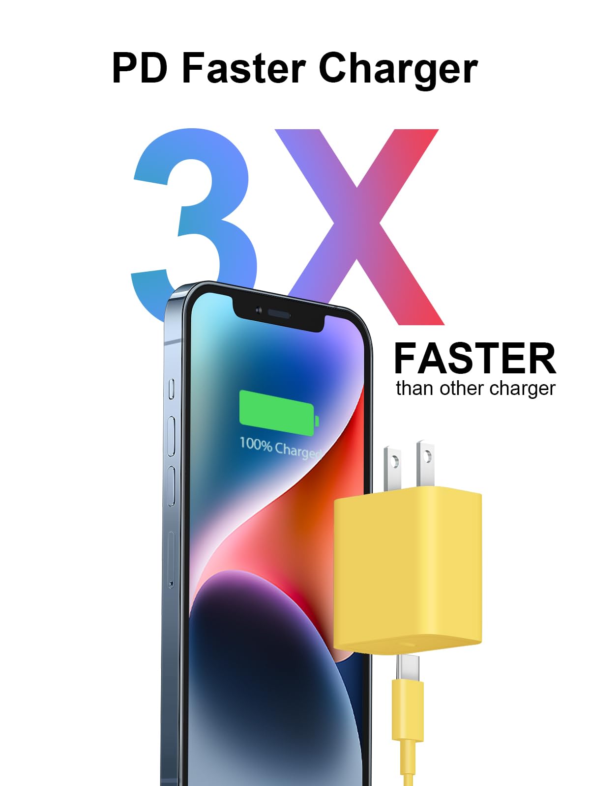 iPhone 14 13 12 11 Super Fast Charger [2Pack] cargador 20W Rapid USB C Wall Charger Block with 6FT Fast Charging Cable Compatible with iPhone 14/13/12/11/Pro/Pro Max/Mini/Xs Max/XR/X, iPad - Black