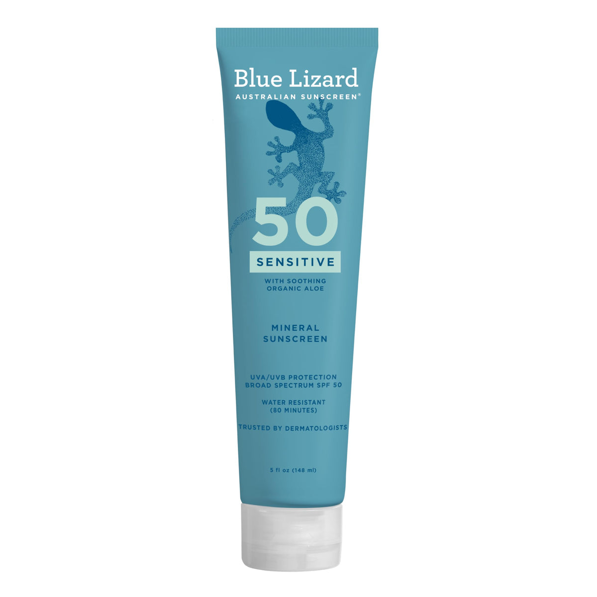 Blue Lizard Sensitive Mineral Sunscreen SPF 50 Sunscreen Lotion, 3 oz Tube