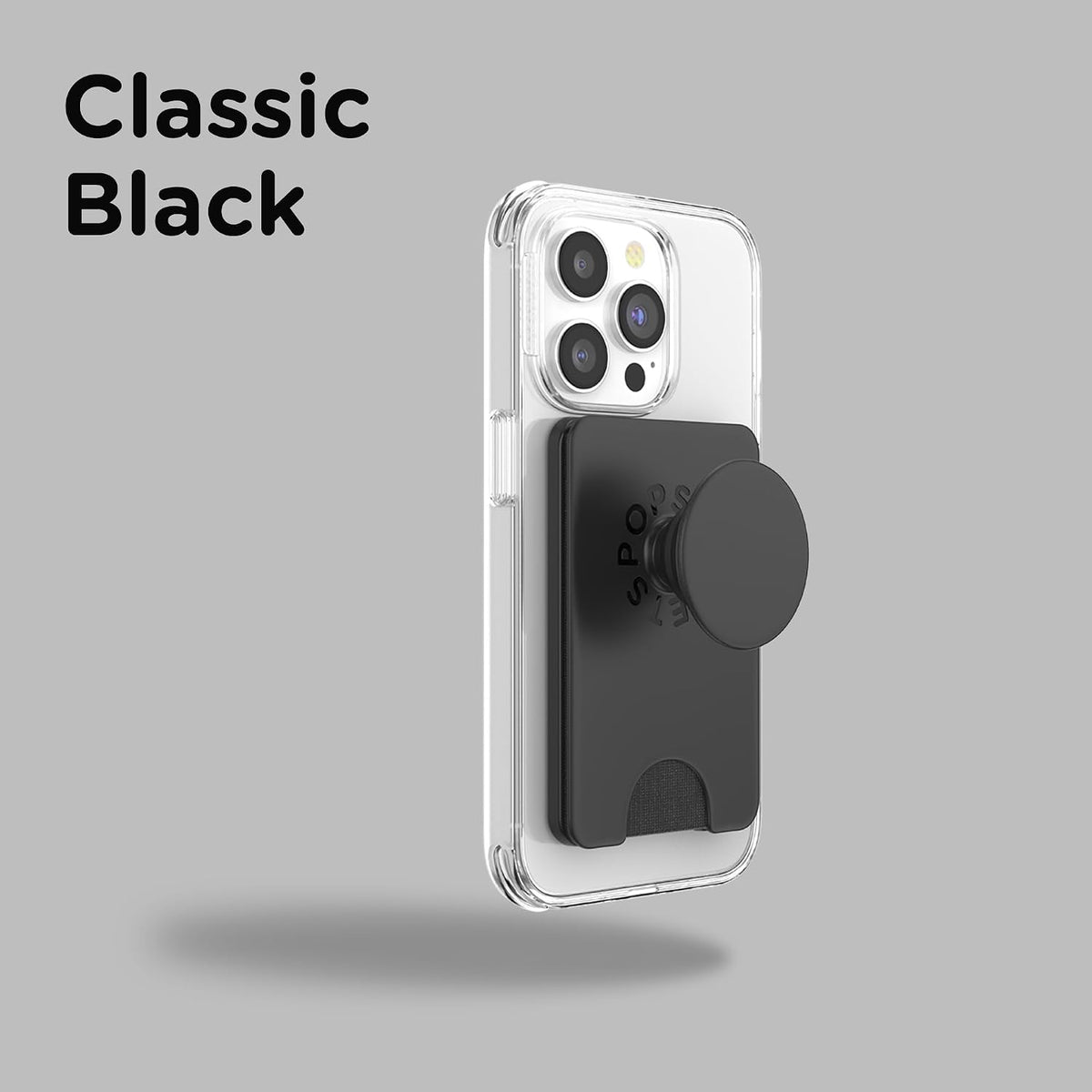 PopSockets Phone Wallet for MagSafe with Grip- Black