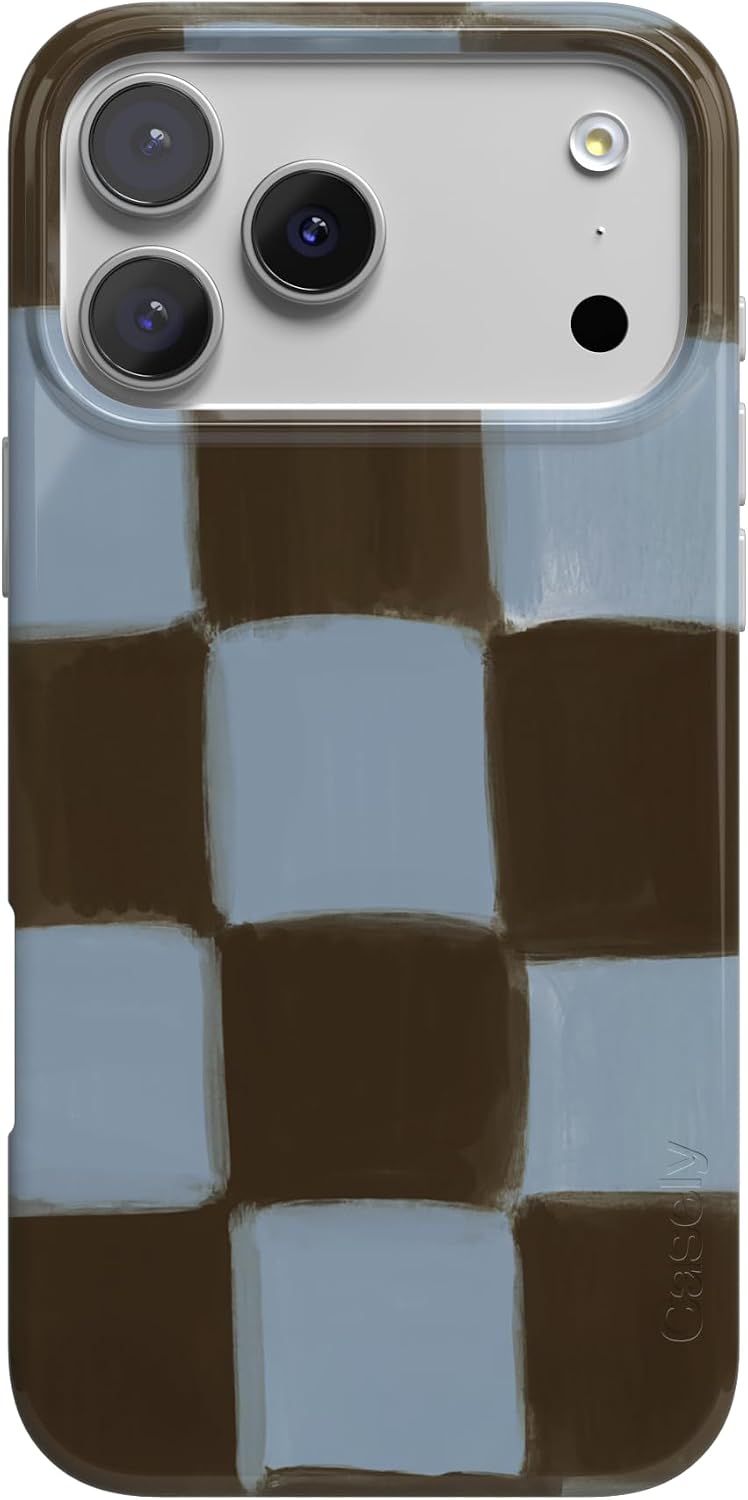 Casely iPhone 17 Case | Pastel Picnic | Blue Gingham | Compatible with MagSafe | Classic Ultra Thin Design