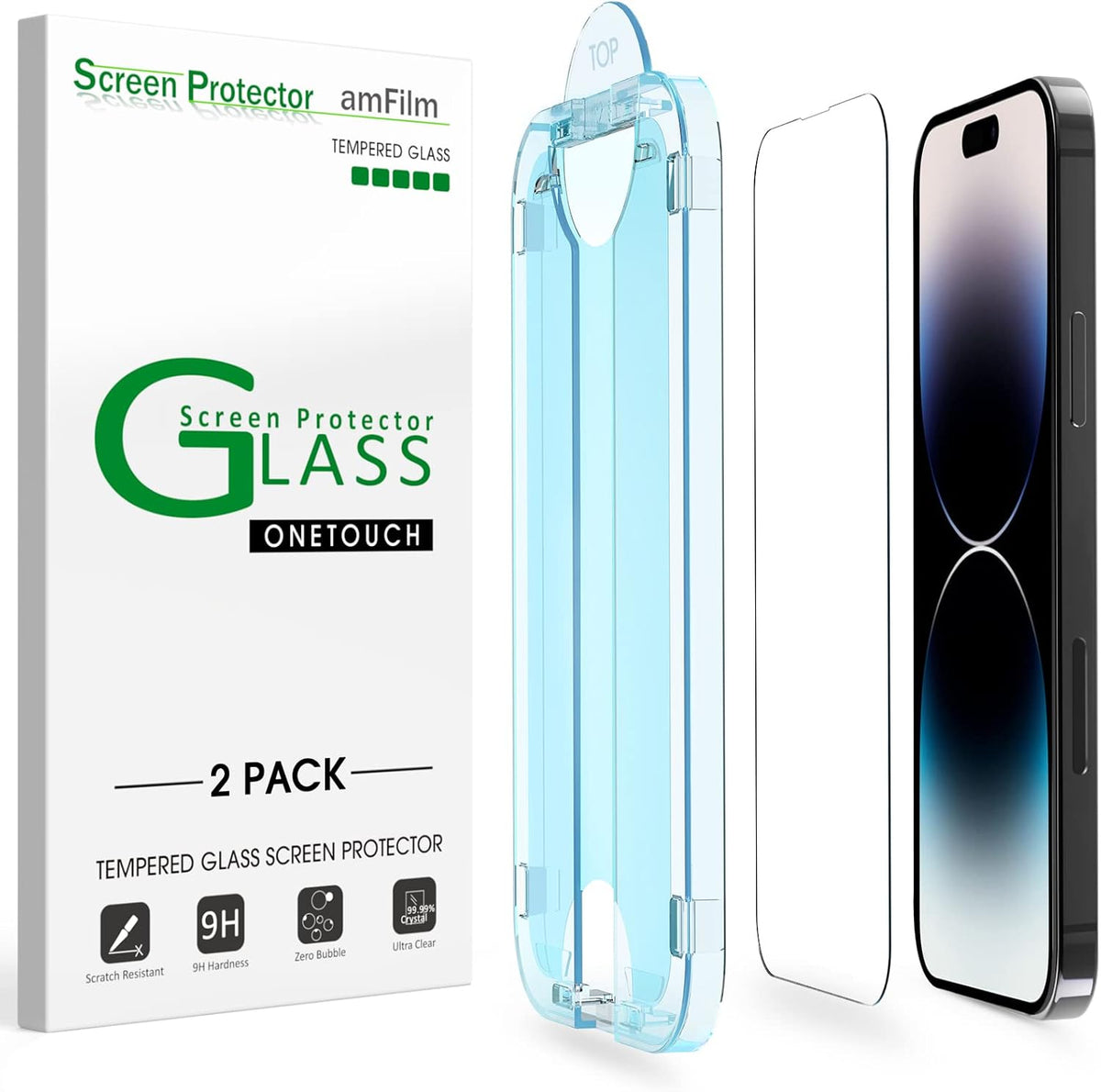 amFilm OneTouch for iPhone 18 Pro Max 6.9'' Screen Protector Tempered Glass
