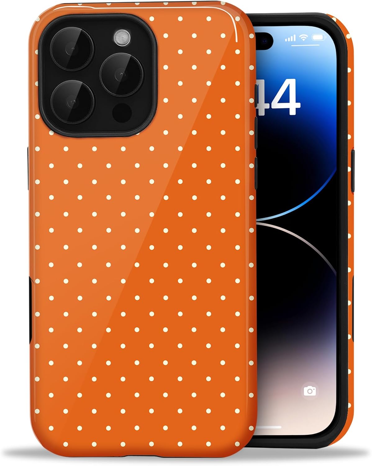 for iPhone 12/12 Pro Cute Polka Dot Phone Case, Yellow