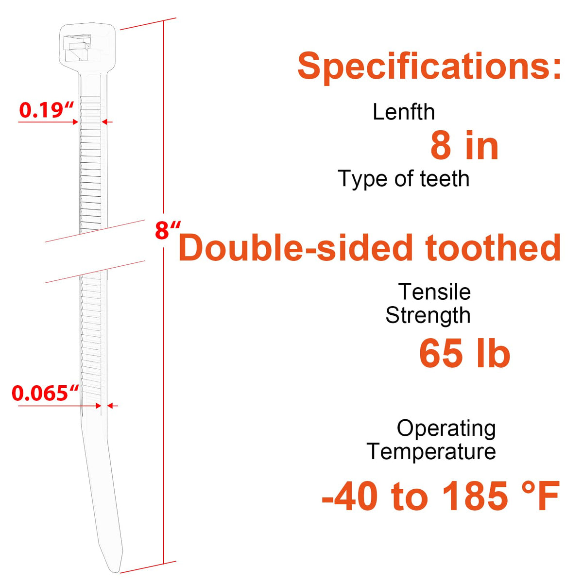 12 Inch Zip Ties Double Sided Toothed (Bulk 1000 Pack),100 LBS Tensile Strength Heavy Duty Cable Wire Ties With Self-Locking Adjustable More Durable Nylon Tie Wraps for Indoor Outdoor