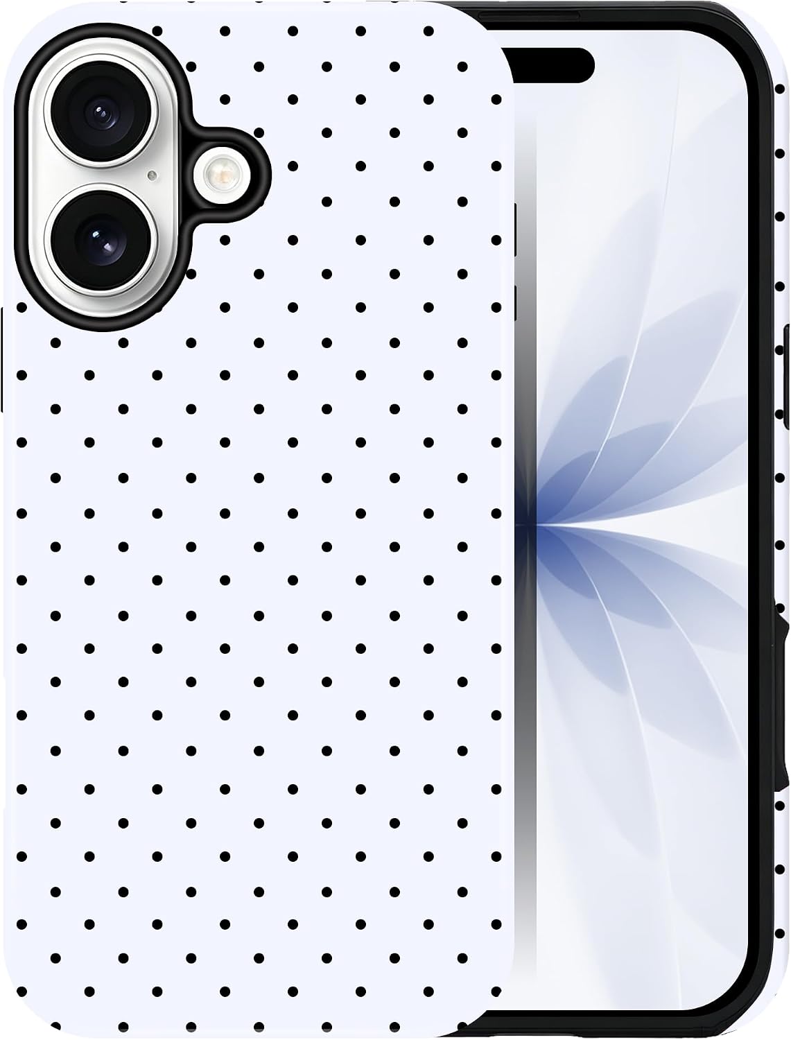 Polka Dot Pattern Phone Case for iPhone 17 6.3", White