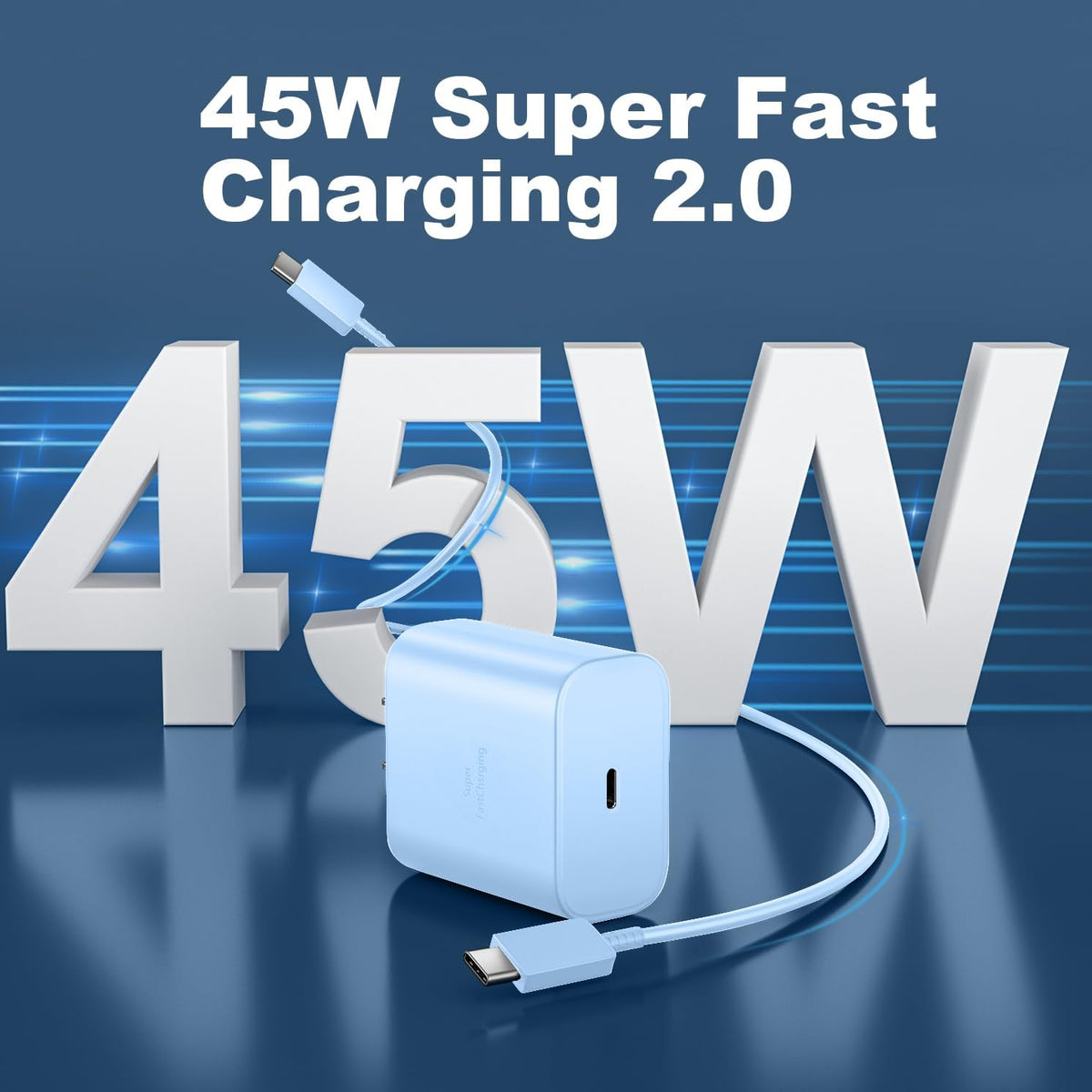 Type C Charger Fast Charging, 45W USB-C Super Fast Type C Wall Charger for Samsung Galaxy S26 S25 S24 S23 Ultra/S26 S25 S24 S23 S22 S21S20/Note 10/20, PPS Android Charger Block with 8FT Cable-Black