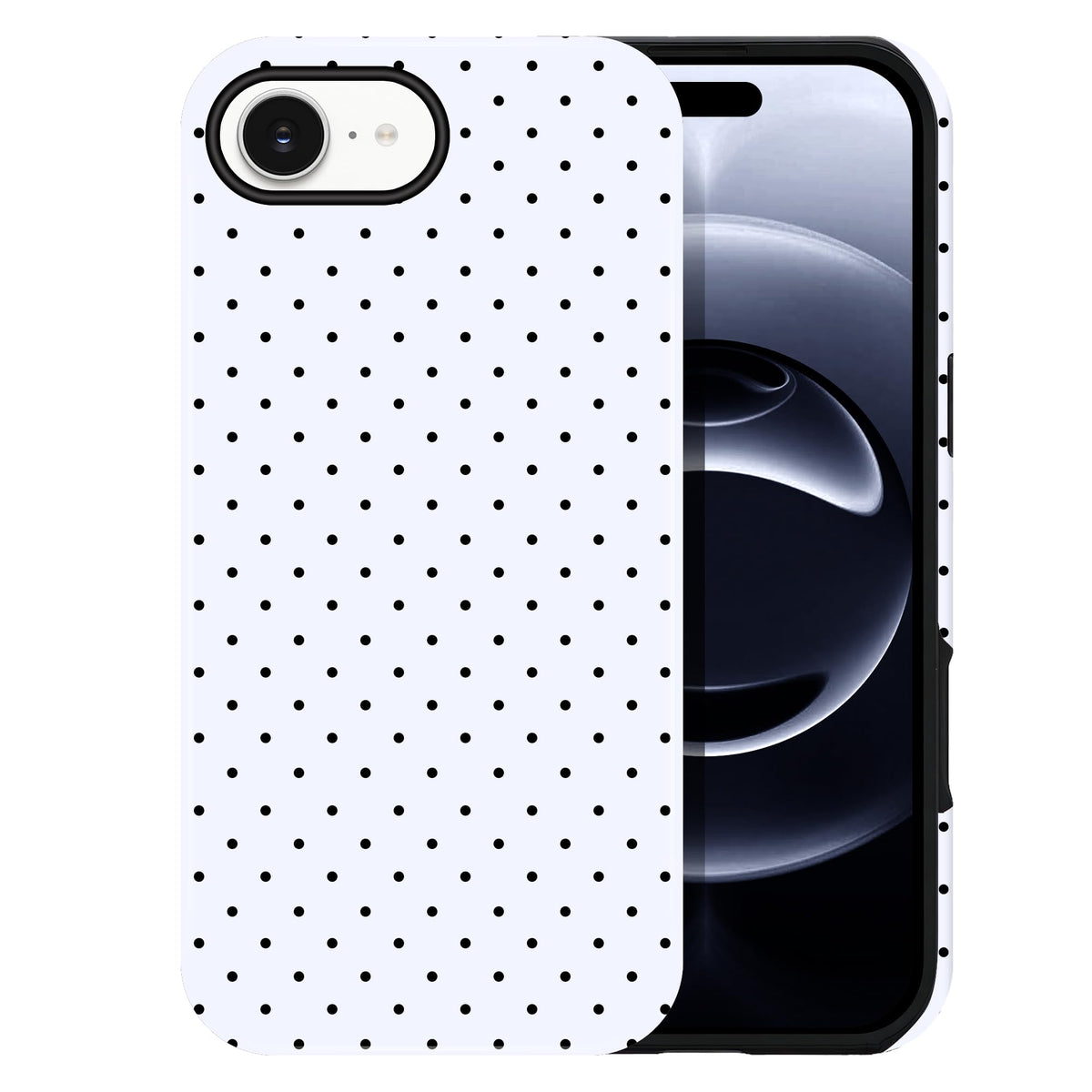 Polka Dot Pattern Phone Case for iPhone 17 6.3", White