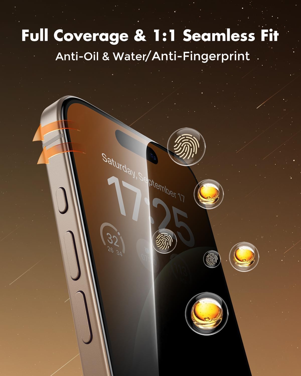 UNBREAKcable Privacy Screen Protector for iPhone 15, Full Coverage