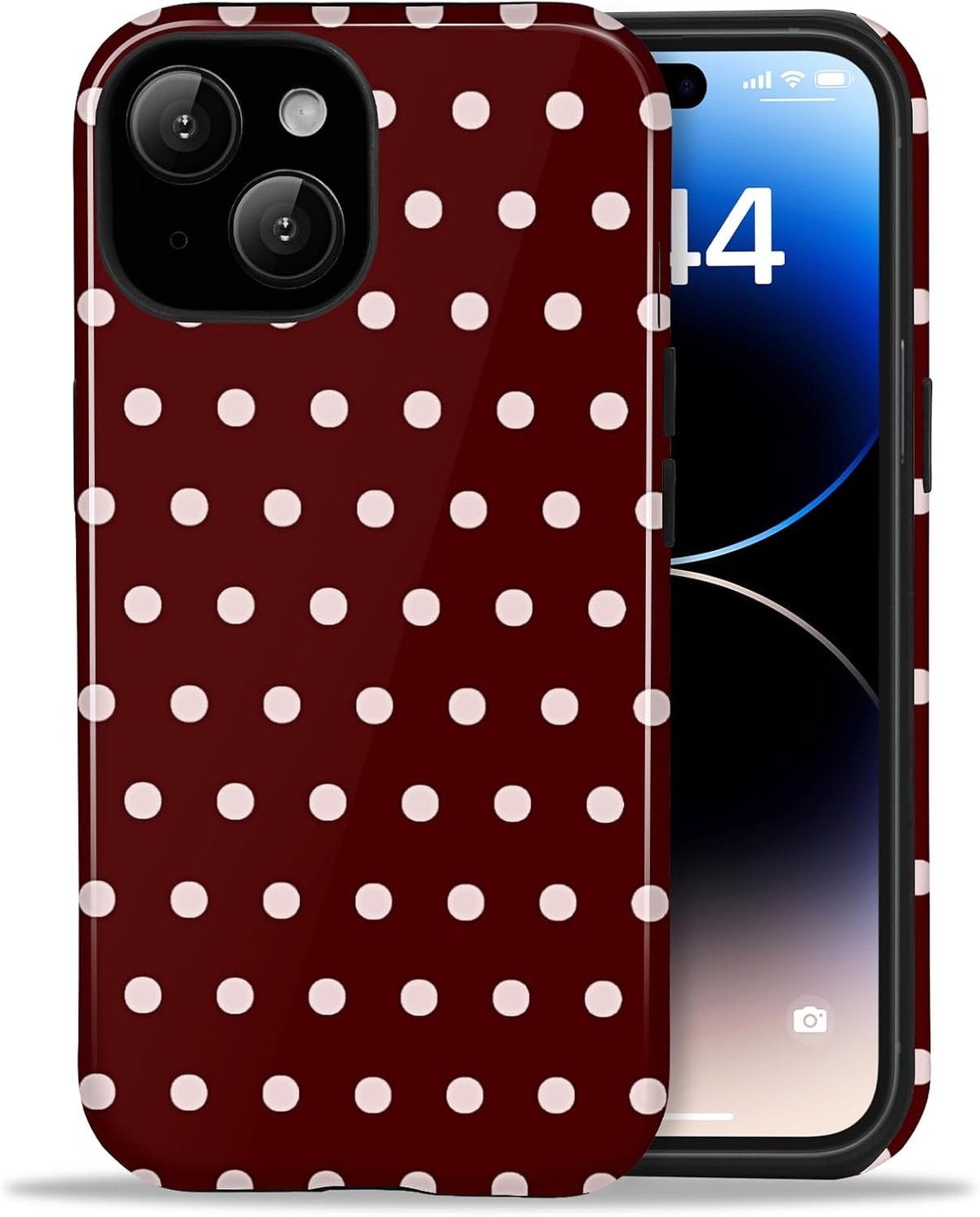 for iPhone 12/12 Pro Cute Polka Dot Phone Case, Yellow