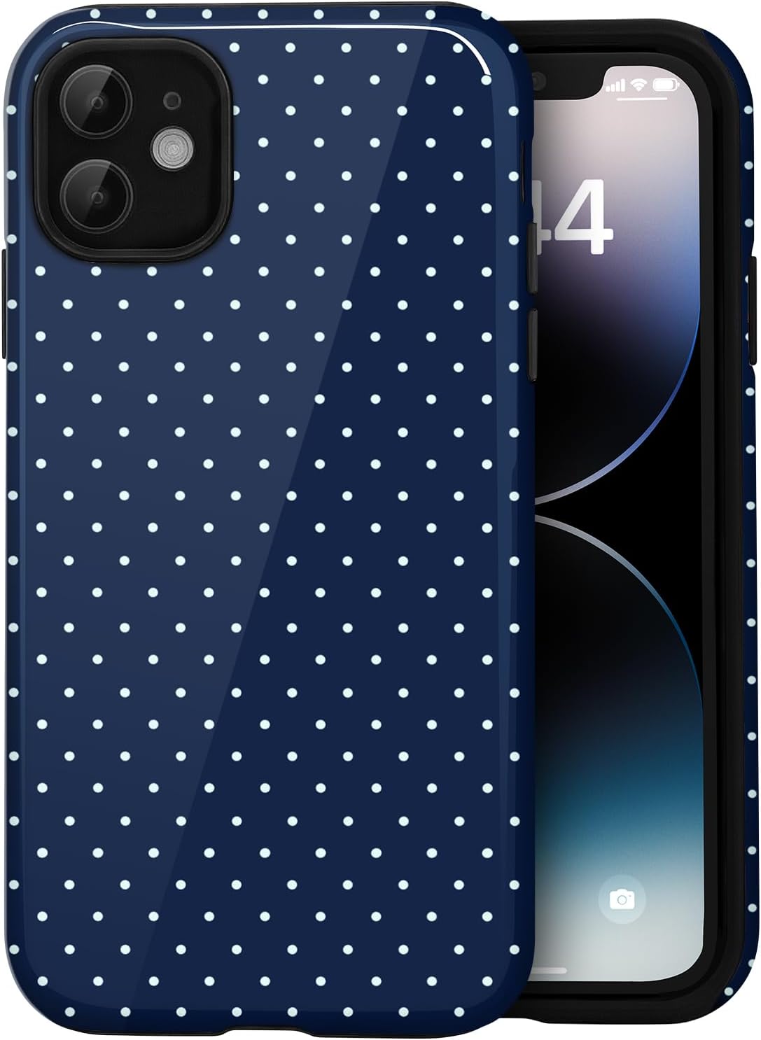 for iPhone 12/12 Pro Cute Polka Dot Phone Case, Yellow
