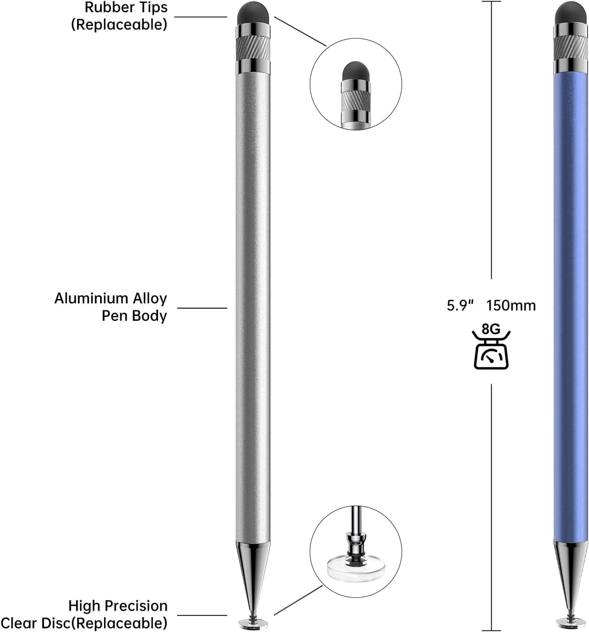 Bopomofo Stylus(5 Pcs),2-in-1 Stylus Pen for Touchscreen,Capacitive Stylus