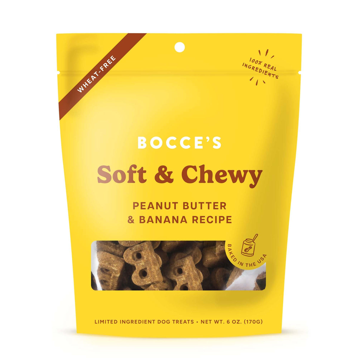 Bocce's Bakery Say Moo Soft & Chewy Dog Treats, Beef & Cheddar Flavor, 6 oz