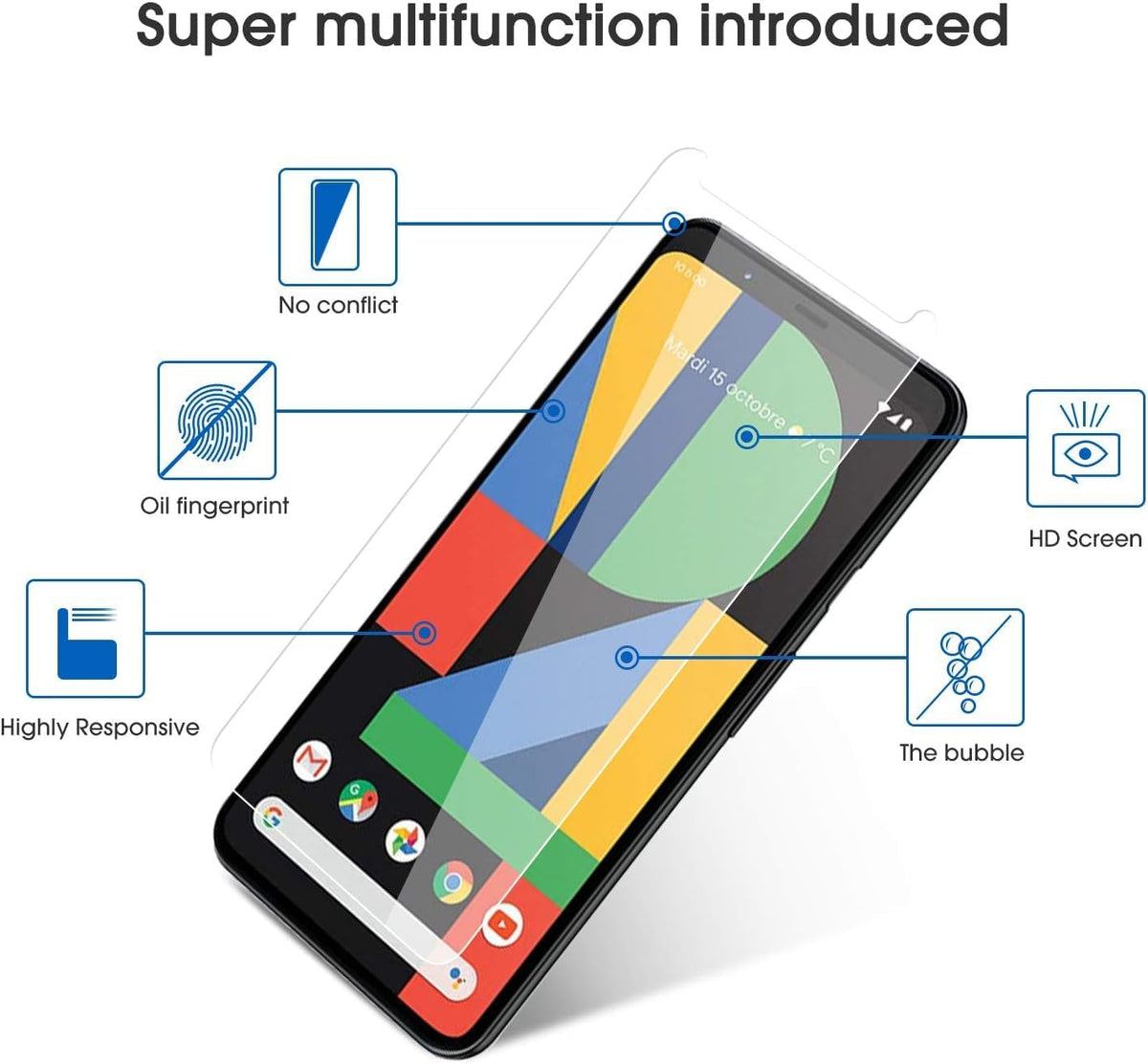 OMOTON 3+2 Pack for Google Pixel 11 Screen Protector 6.3-inch