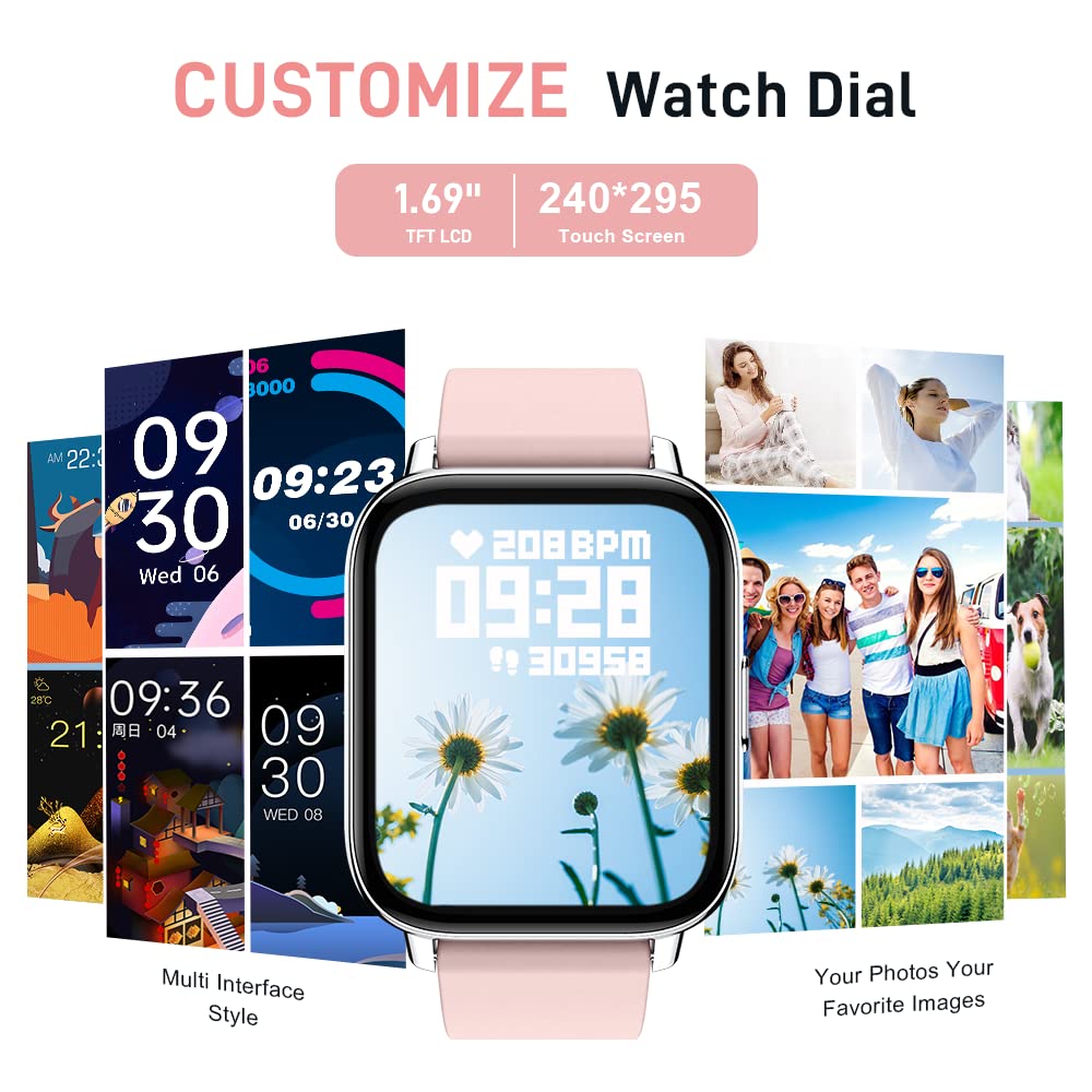 Motast Smart Watch, Fitness Tracker 1.69'' HD for Men Women,