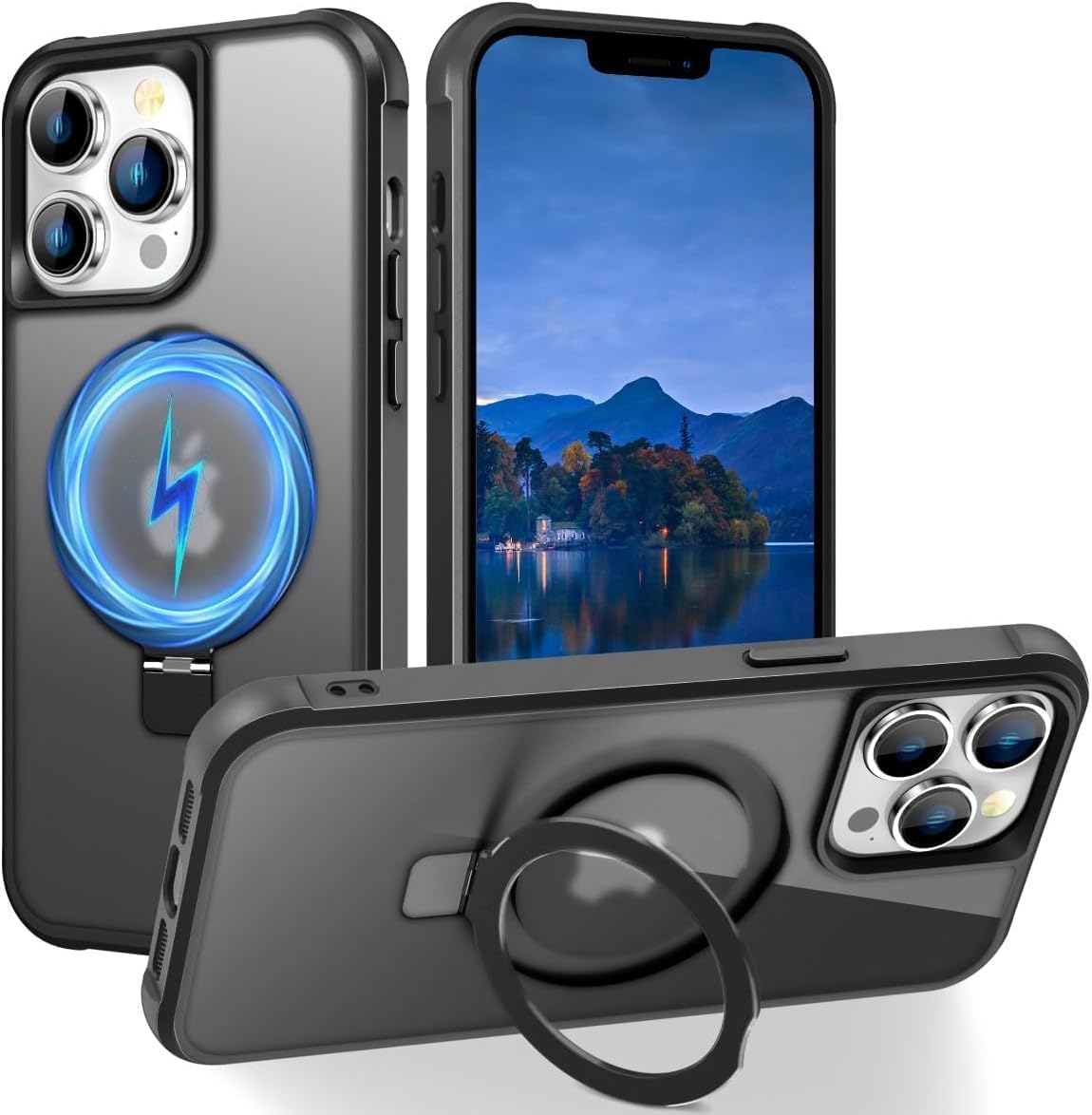 SKYLMW Compatible with iPhone 16 Pro Max Case with Stand,Rose