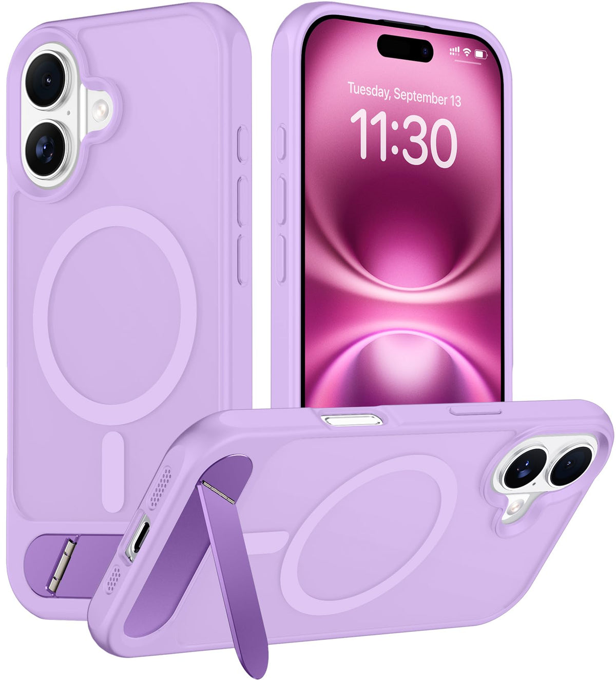 Temdan Magnetic Compatible with iPhone 16 Pro Max Case, [Built-in Invisible Kickstand][Compatible with MagSafe] [Military Grade Shockproof] Slim Translucent Matte Phone Case for iPhone 16 Pro Max 6.9"